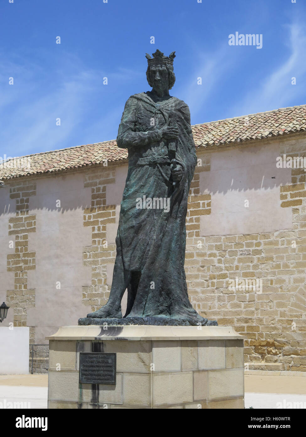 Statua di Fernando III di Baeza, Provincia di Jaen, Andalusia, Spagna Foto Stock