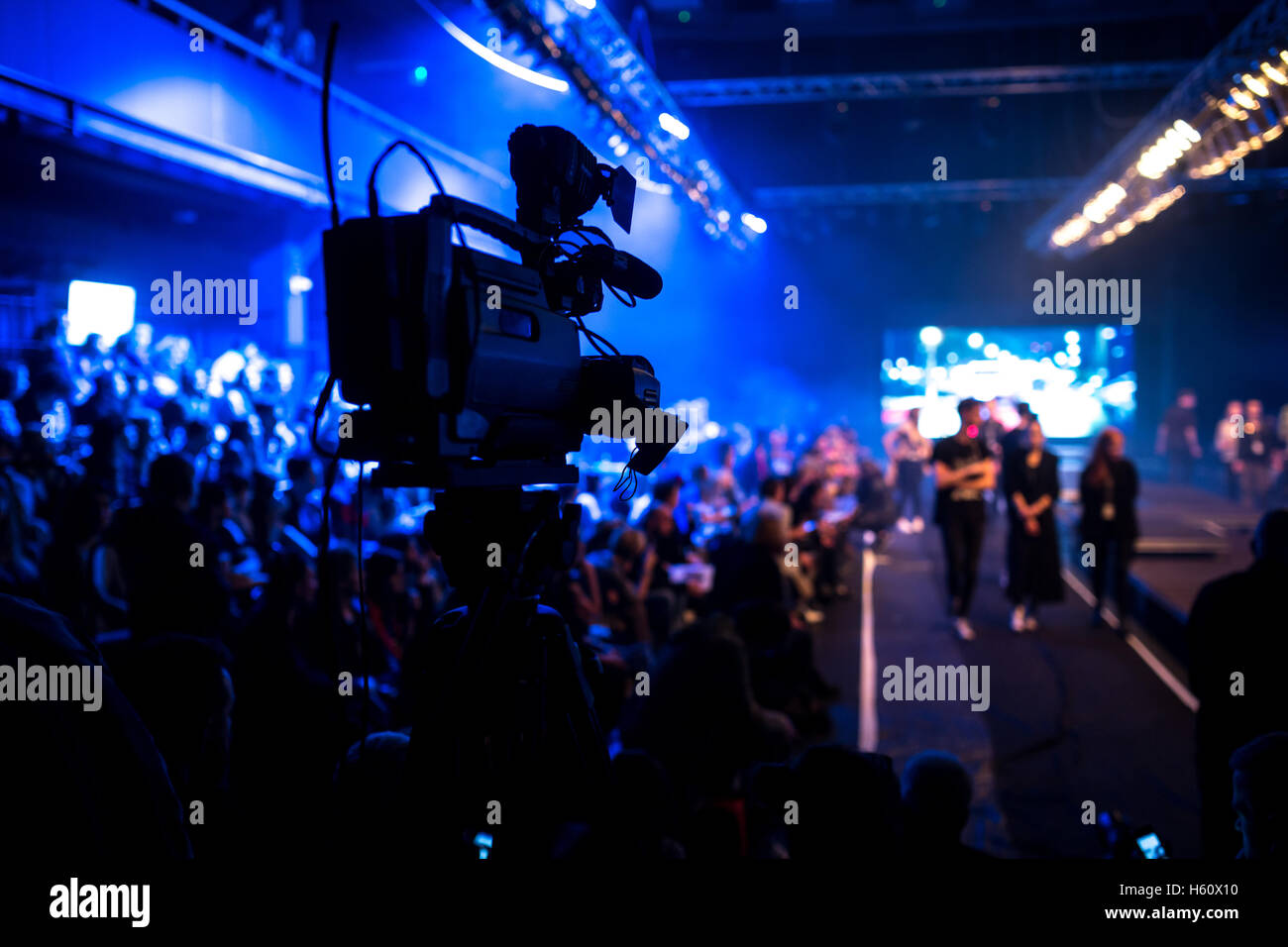 Fashion Show, pista Show, passerella evento broadcast televisivo Foto Stock