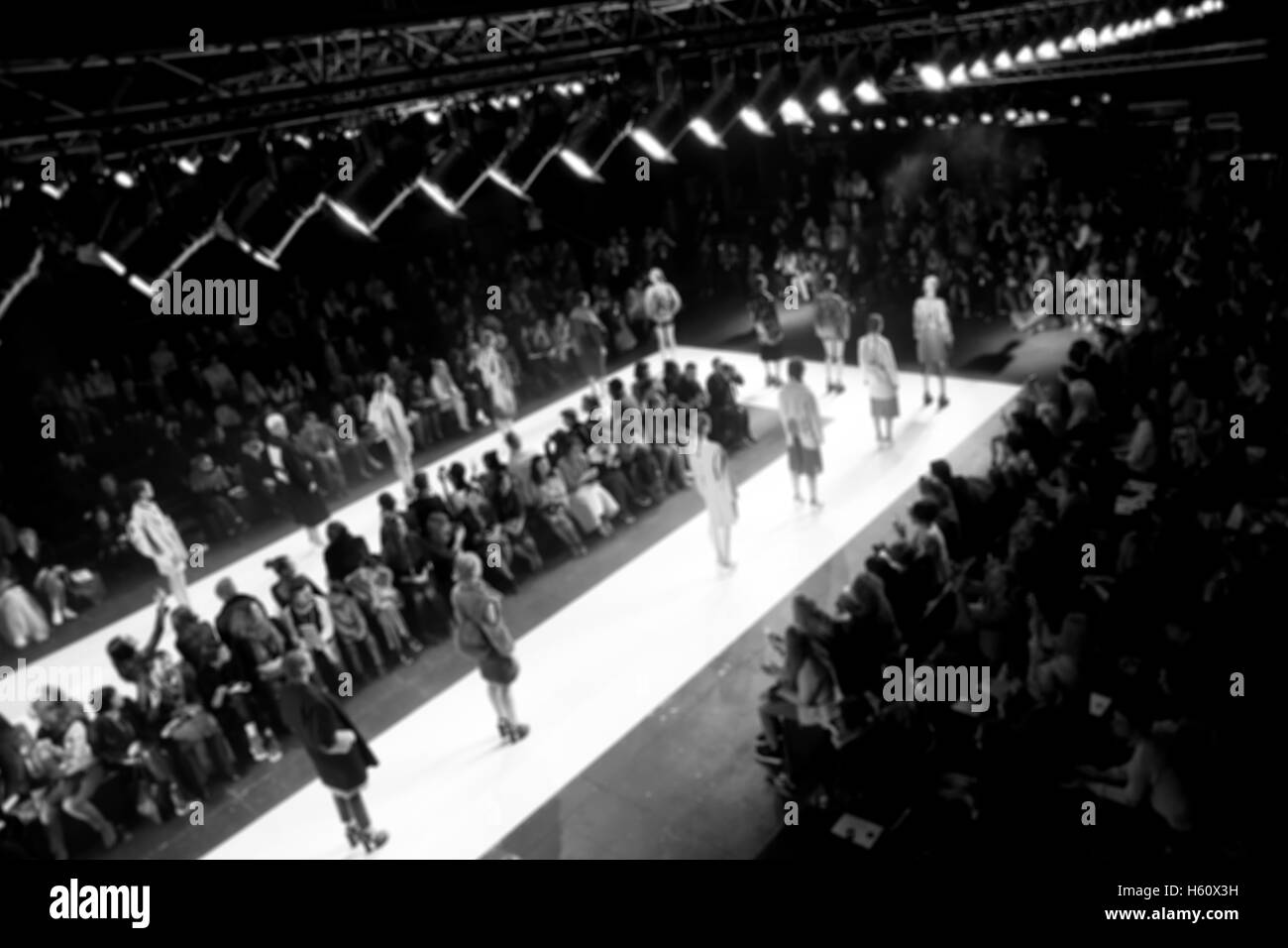 Fashion Show, passerella Evento, pista mostra sfocate su scopo Foto Stock