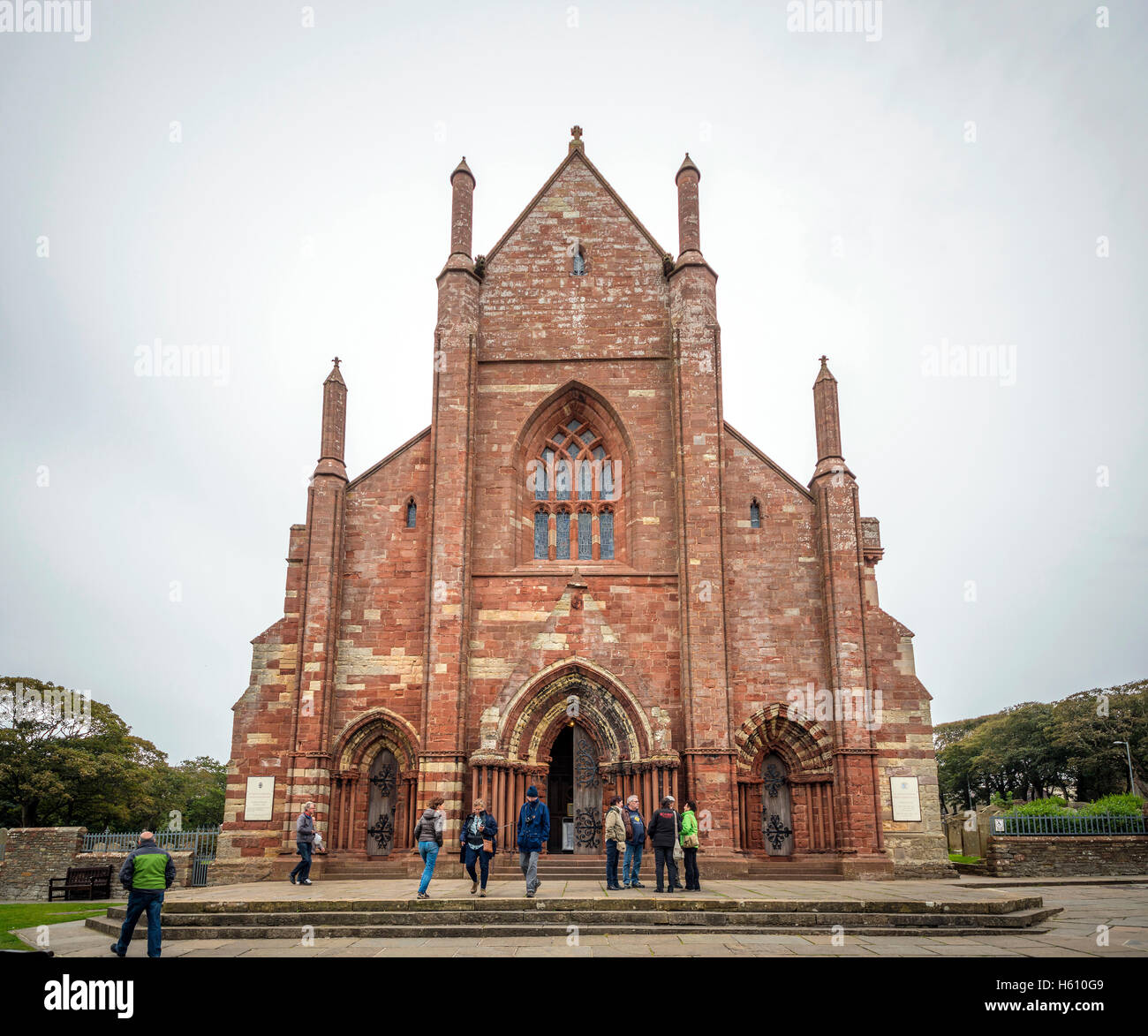 Saint Magnus Cathedral a Kirkwall, Orkney continentale, Scotland, Regno Unito Foto Stock
