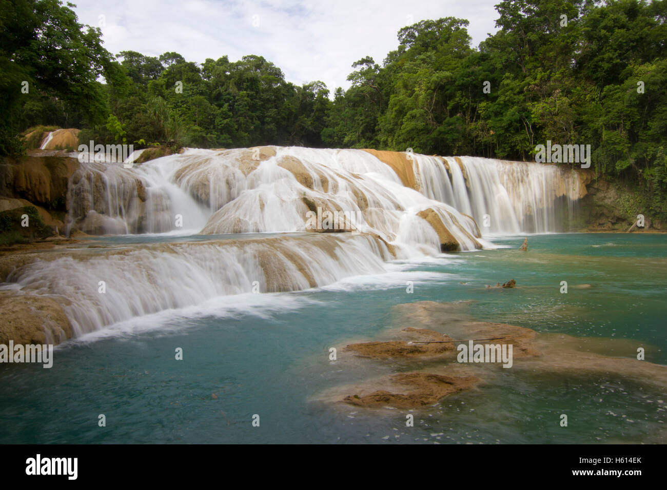 Agua Azul cascate, Campeche, Messico Foto stock - Alamy