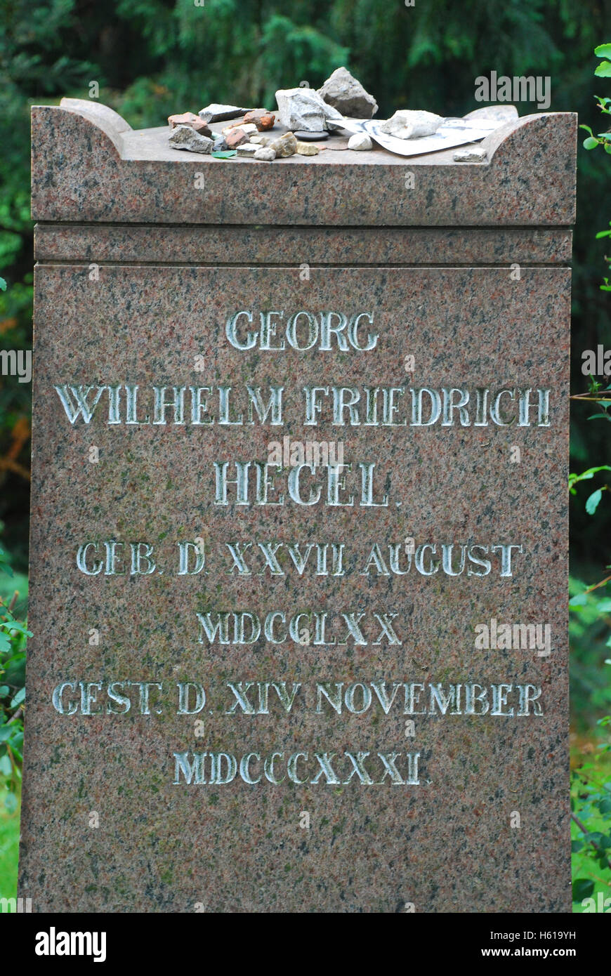 Tomba di Georg Friedrich Wilhelm Hegel Dorotheenstaedtischer Friedhof Berlino Germania Foto Stock