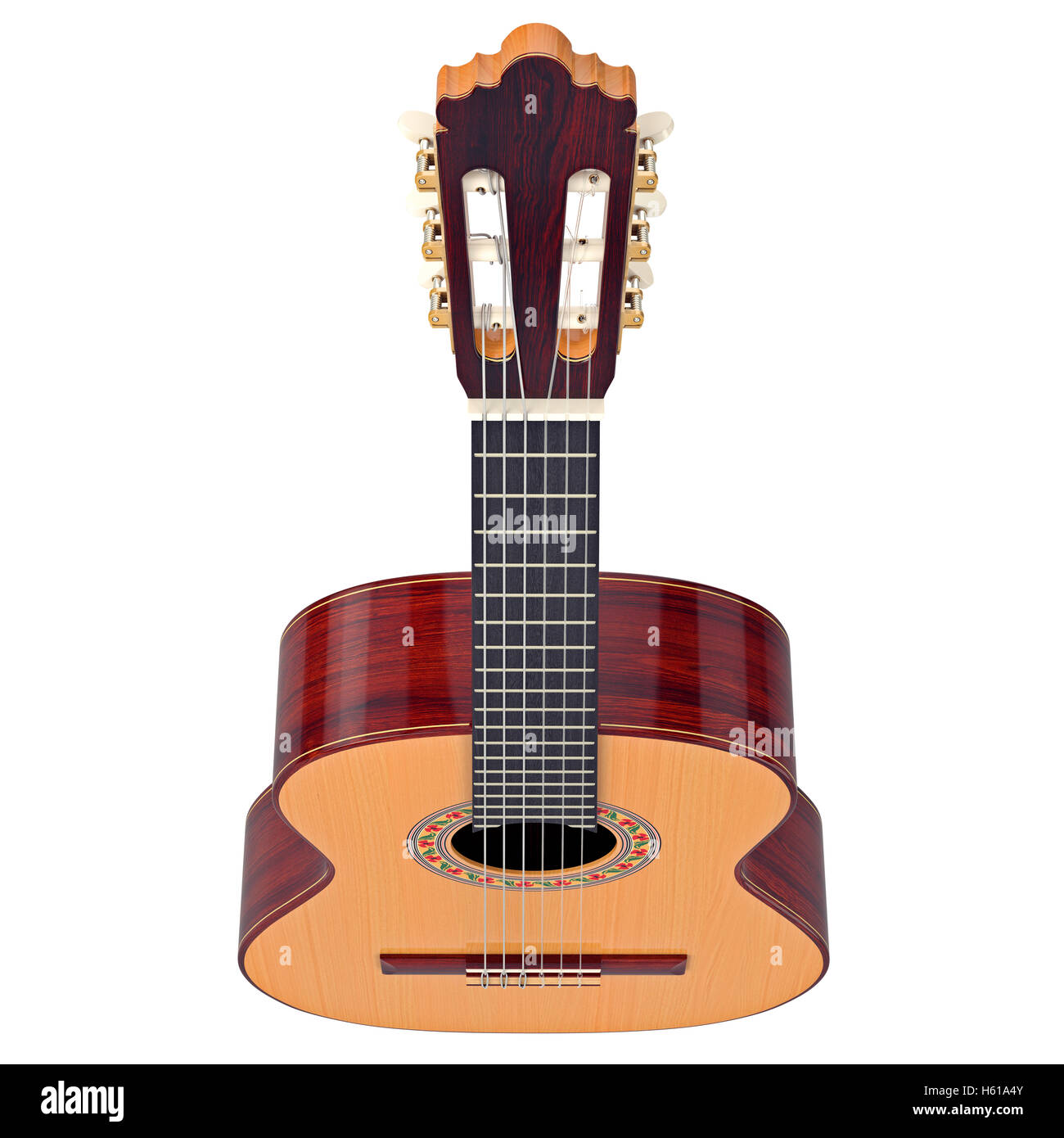 Tastiera chitarra classica vista superiore Foto stock - Alamy