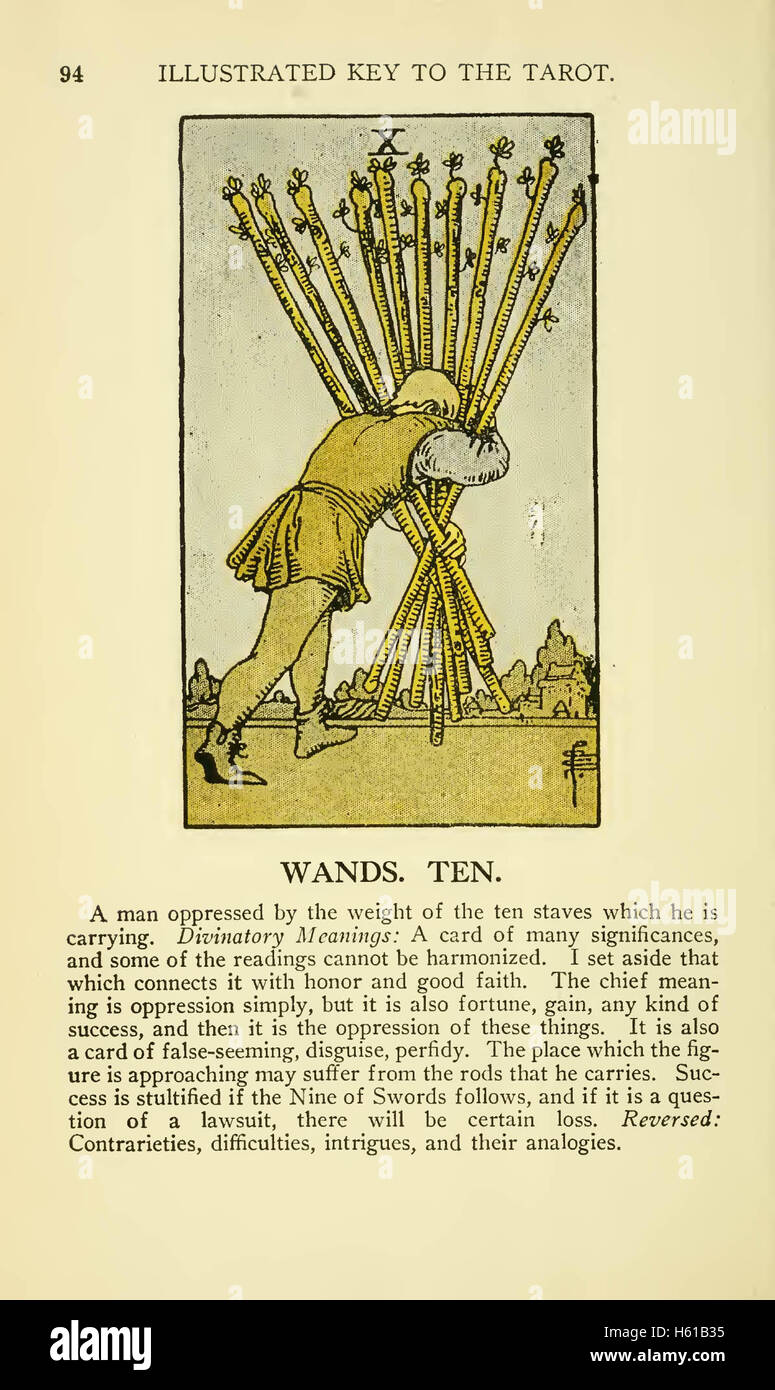 La chiave illustrata per i Tarocchi il velo della divinazione, illustrante  la maggiore e minore di Arcana; abbracciando: Il velo e la sua Foto stock -  Alamy