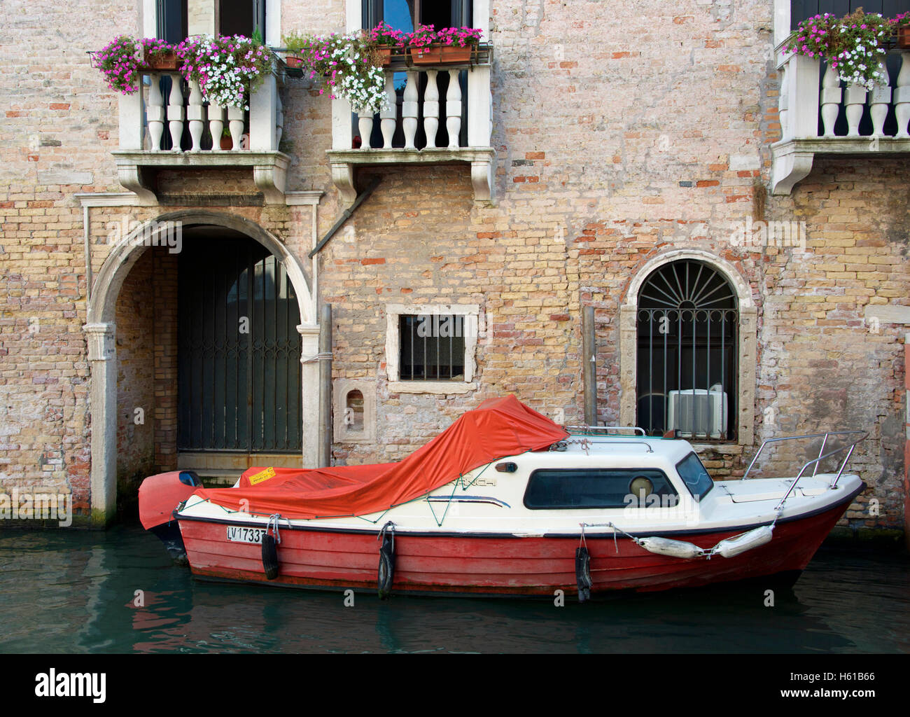 Venezia canal scena Foto Stock