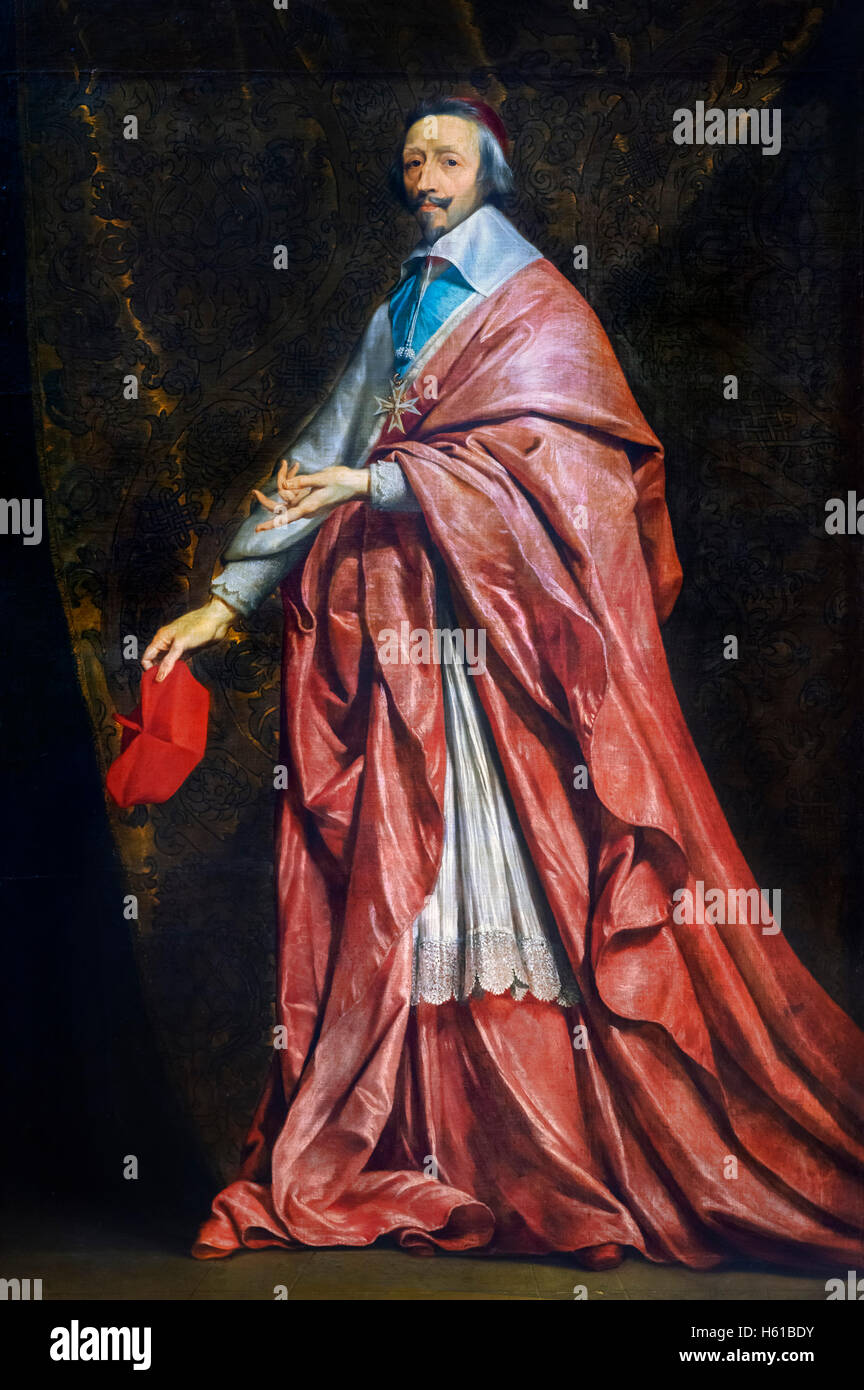 Il cardinale Richelieu. Ritratto di Armand Jean du Plessis, Cardinal-Duke di Richelieu e di Fronsac (1585-1642), da Philippe de Champaigne, c.1639 Foto Stock