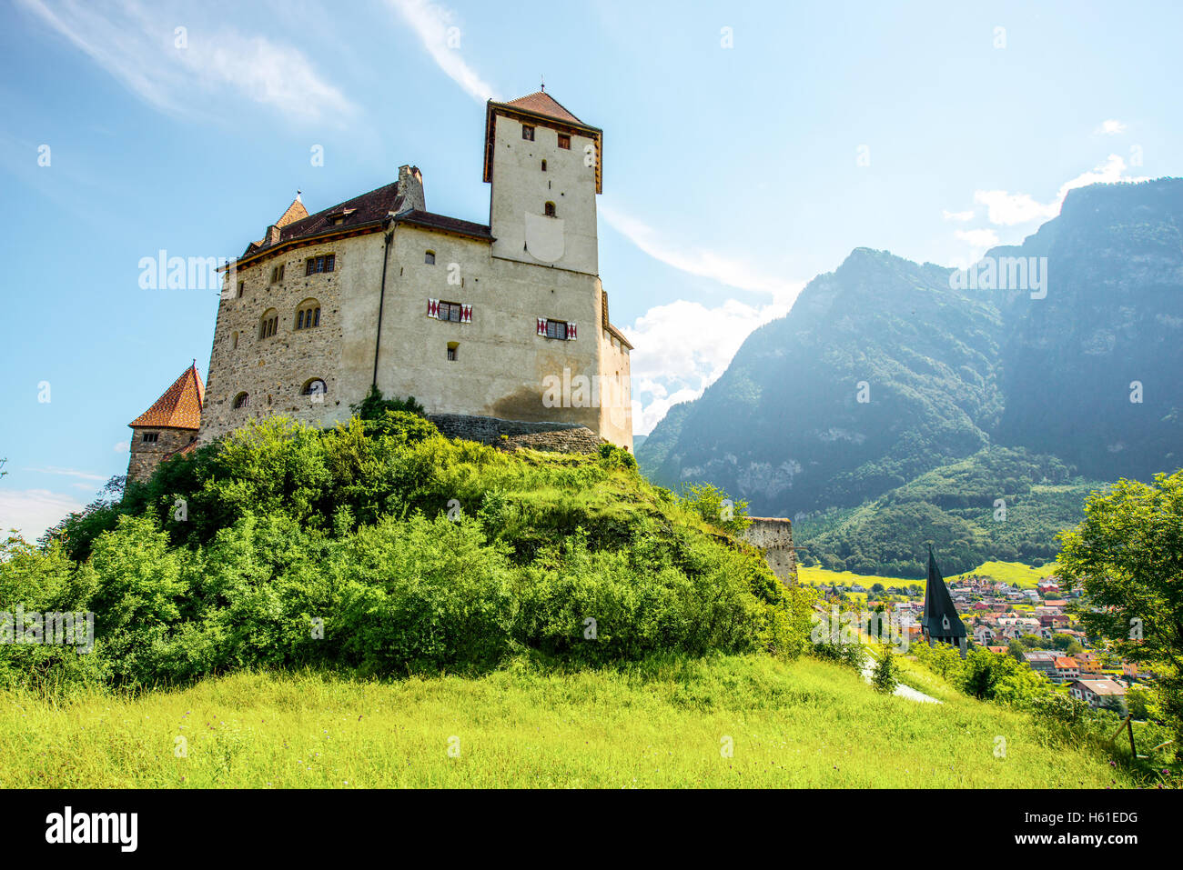 Il castello di Gutenberg nel Liechtenstein Foto Stock