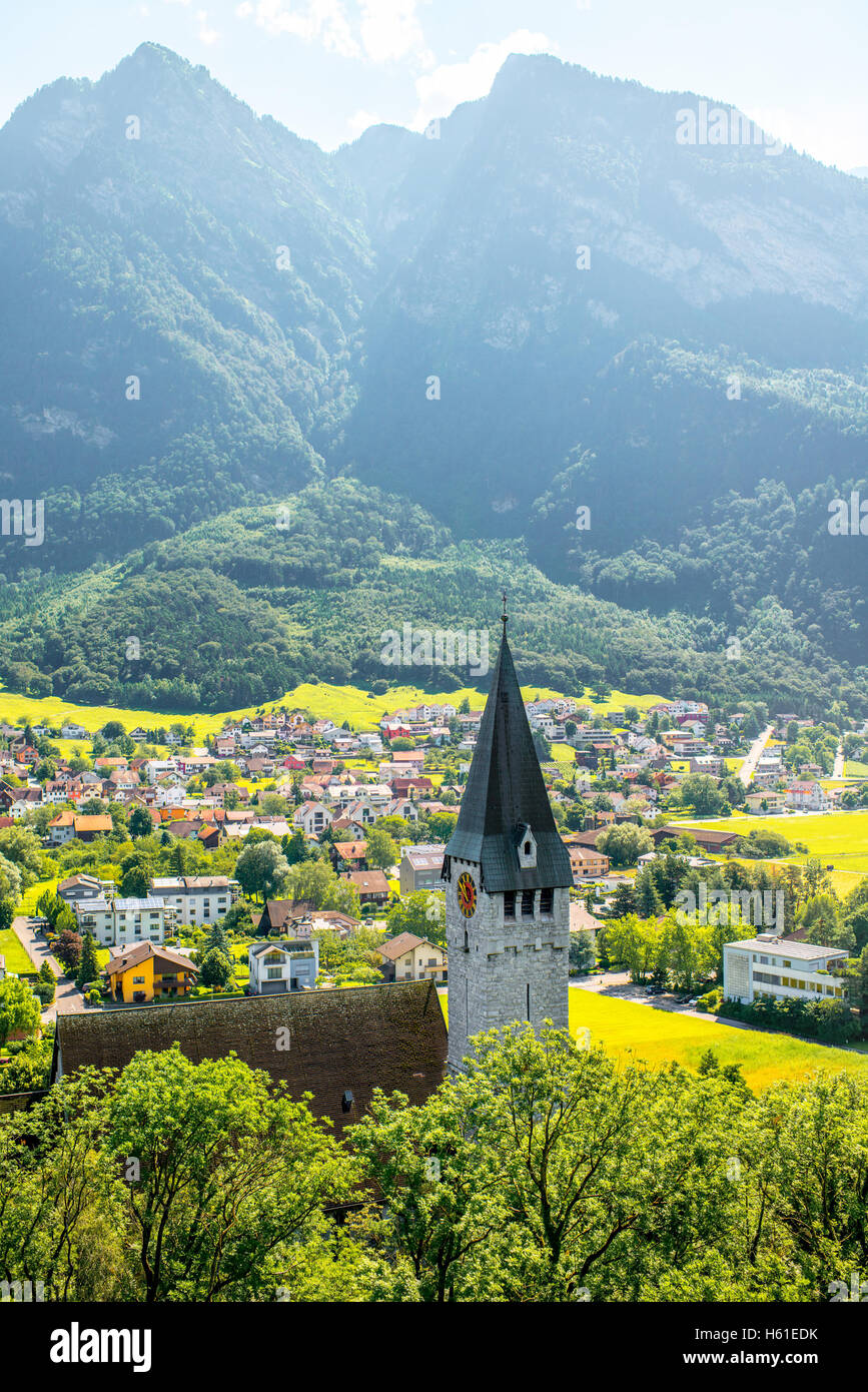 Balzers villaggio in Liechtenstein Foto Stock