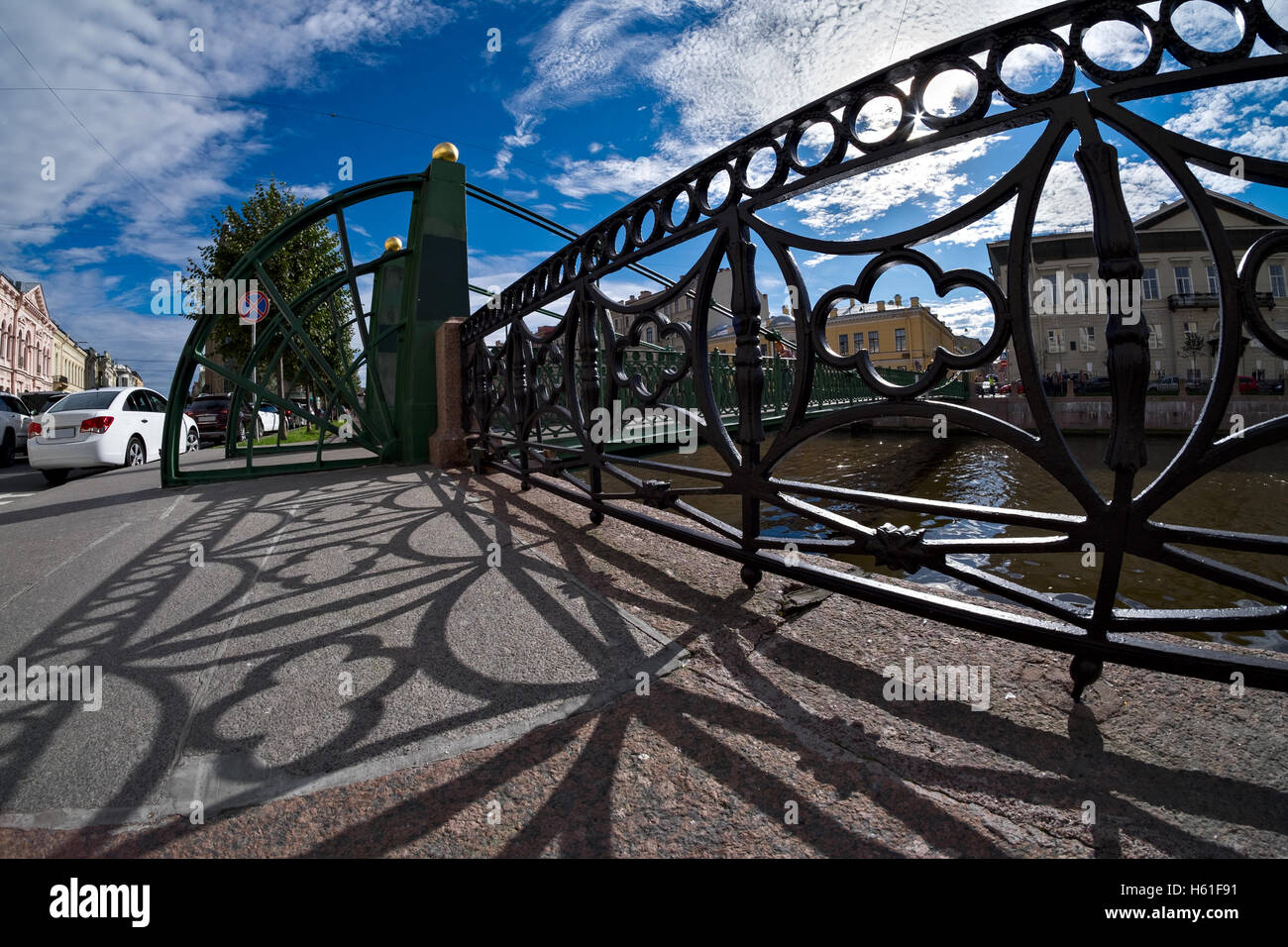 Argine del Fiume Moyka a Post.Office bridge a San Pietroburgo, Russia Foto Stock