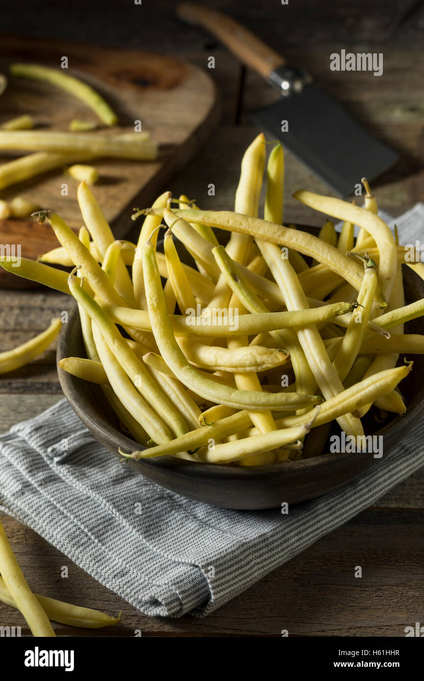 Materie organiche cera gialla fagioli pronti per cucinare Foto Stock