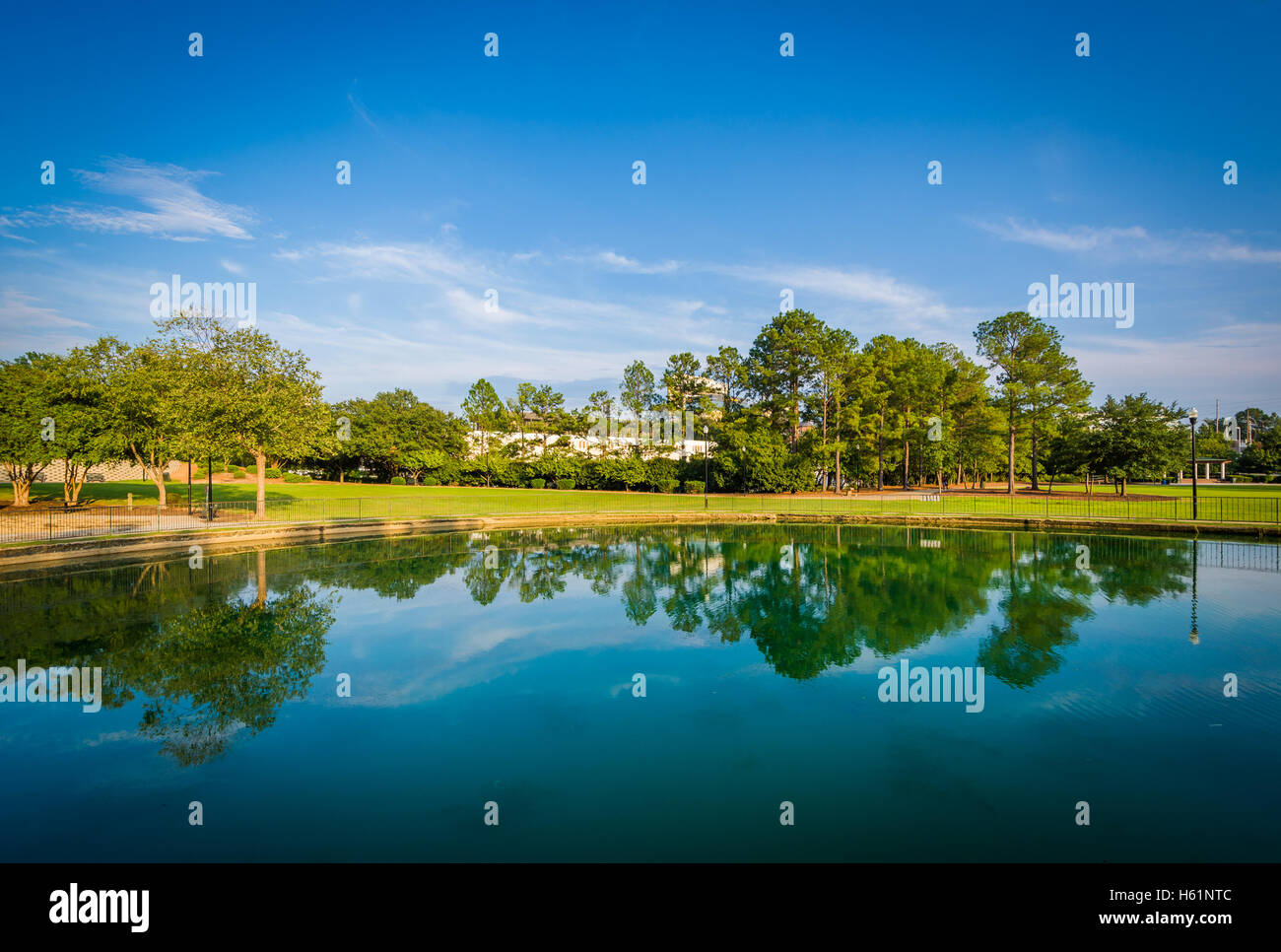 Lago a Finlay Park, a Columbia nella Carolina del Sud. Foto Stock