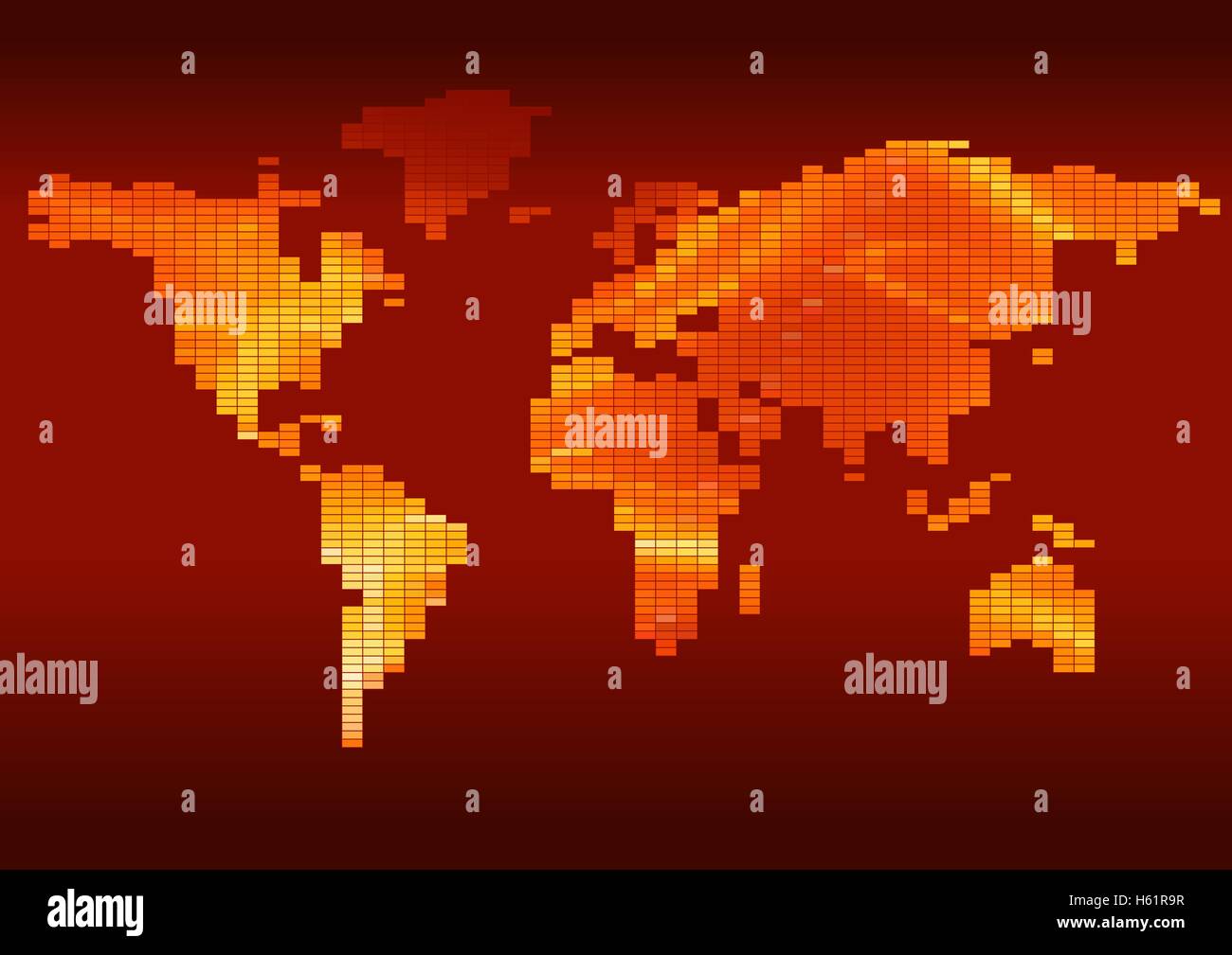 A scacchi la mappa mondiale Illustrazione Vettoriale