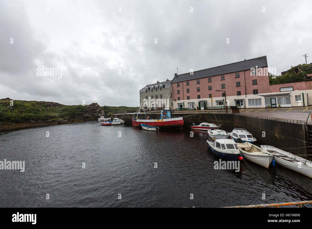 Bunbeg pier, Co. Donegal, Irlanda Foto Stock