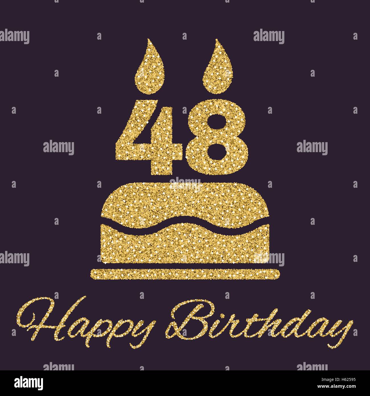 22 inserti glitterati per torta di buon compleanno, 48 candele