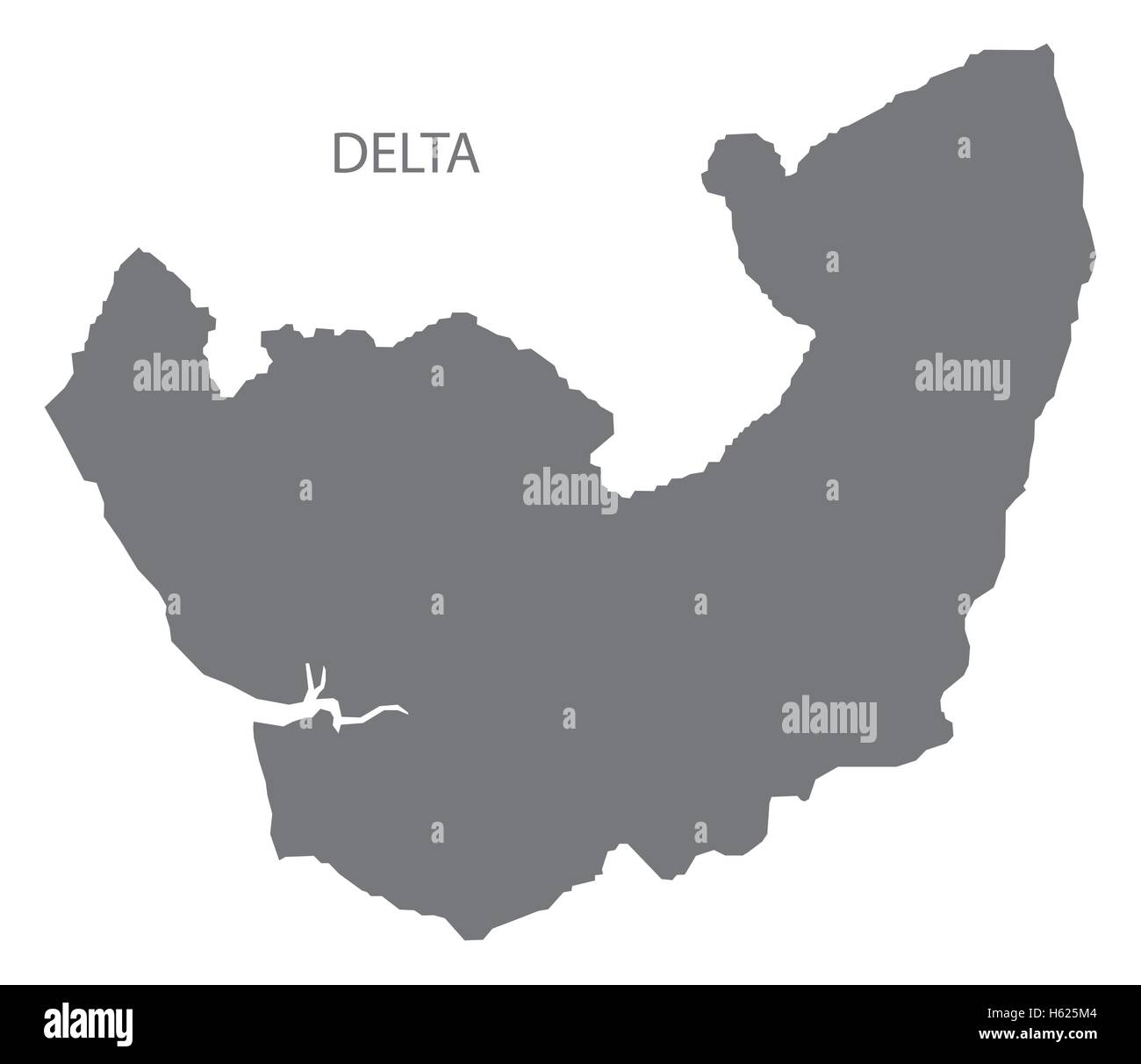 Delta Nigeria Mappa grigio Illustrazione Vettoriale