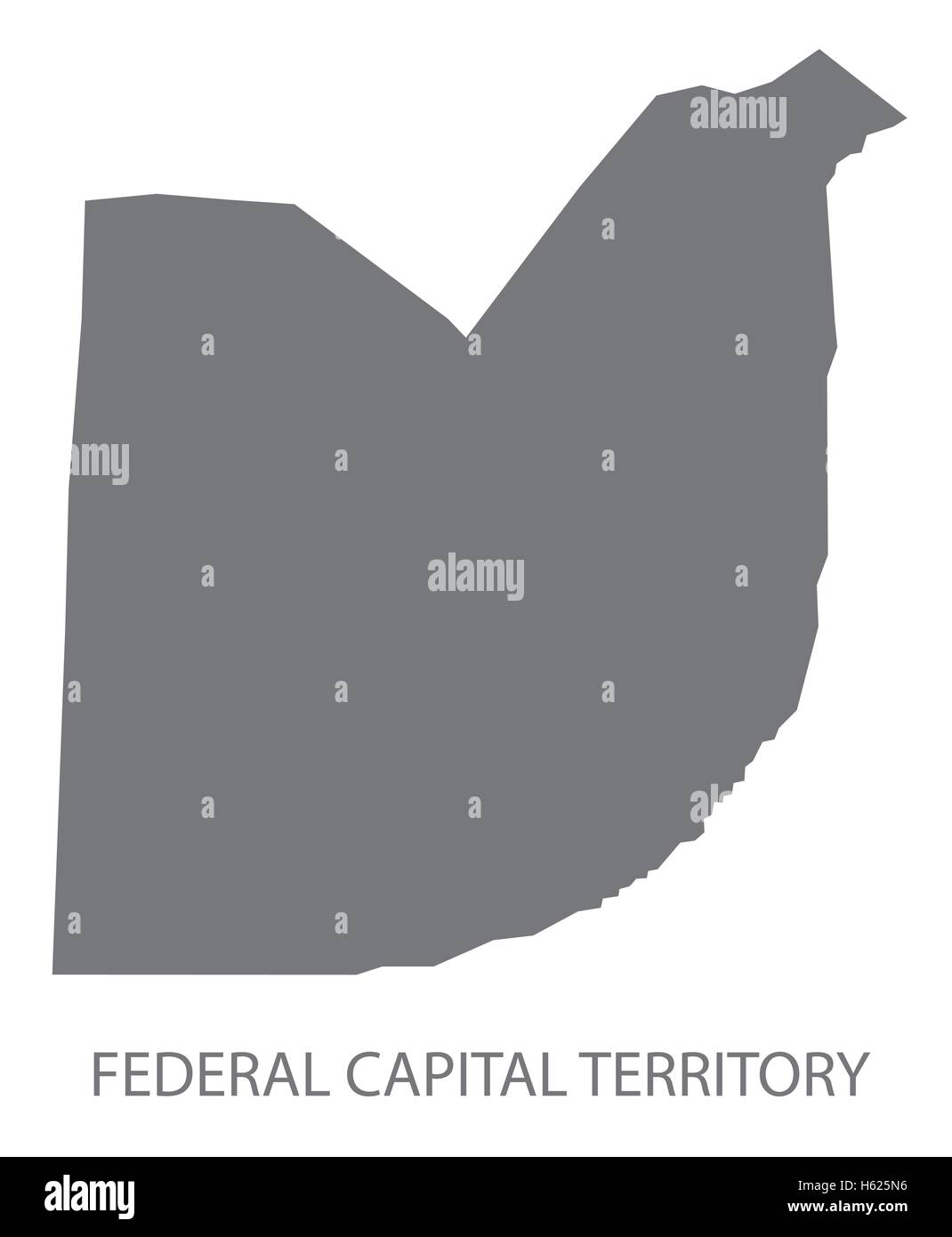 Capitale federale territorio Nigeria Mappa grigio Illustrazione Vettoriale