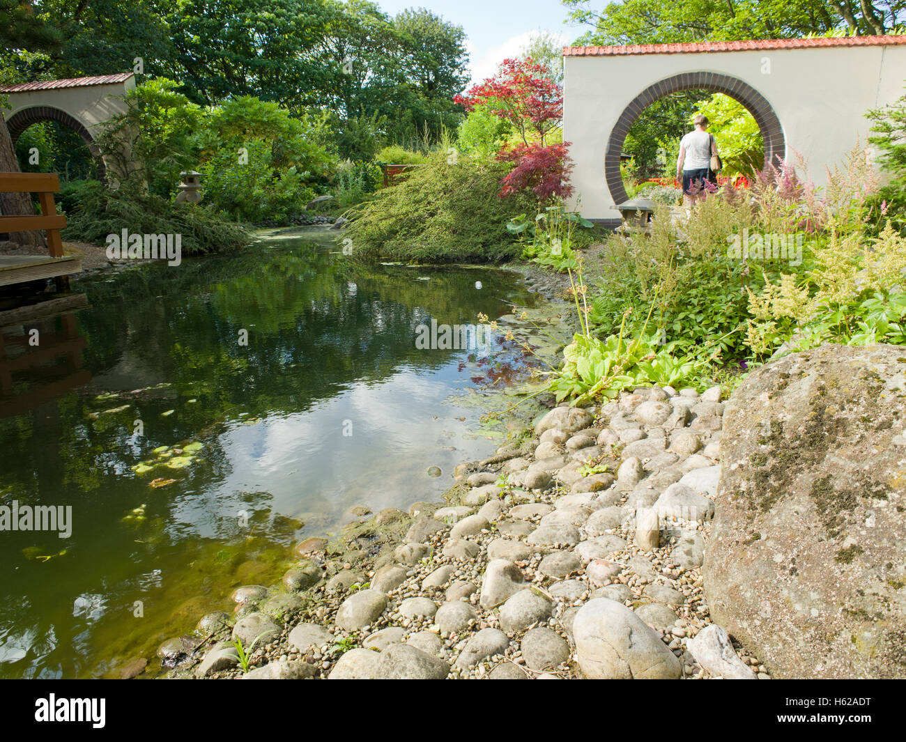 Giardino giapponese Top dell'isola Rivelyn Scarborough North Yorkshire Foto Stock