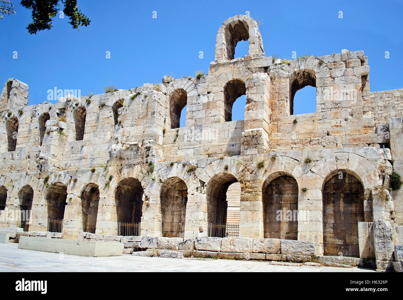 Herodes Atticus Teatro Atene Grecia Foto Stock
