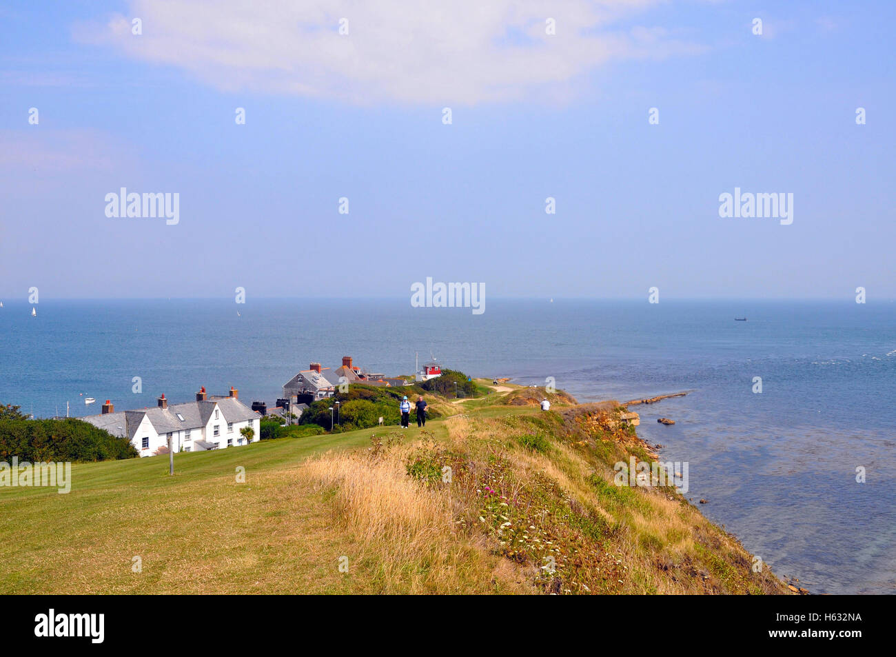 Veiw Clifftop di: Peveril Point a Swanage, Dorset, Inghilterra. Foto Stock