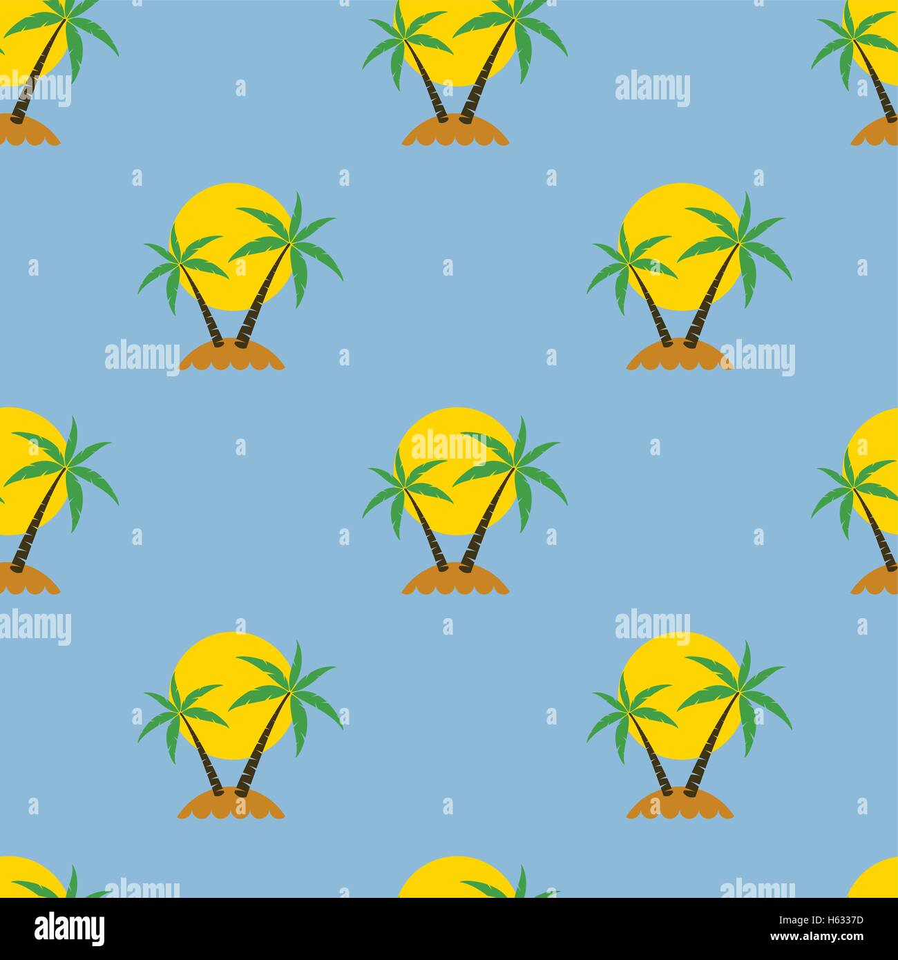 Vector seamless Palm tree sfondo di viaggio Illustrazione Vettoriale