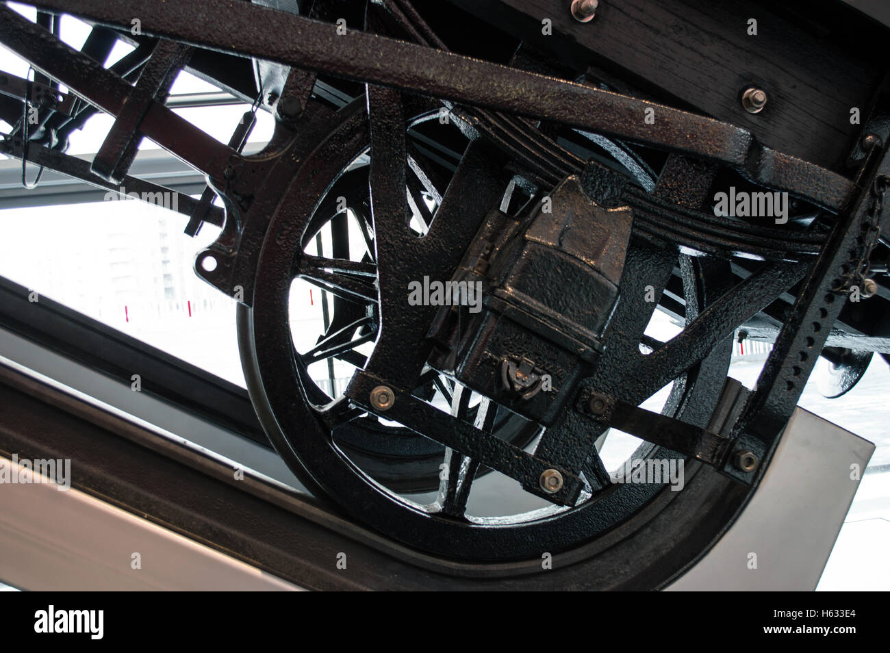 Industria, iindustrial, patrimonio, macchinari, rampa loco, ruote Foto Stock