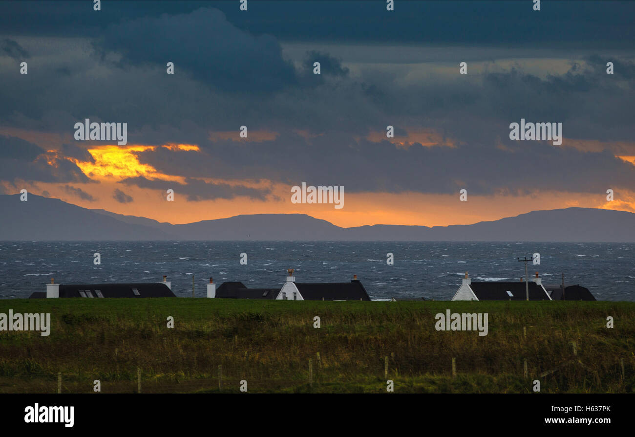 Vista da Balemartine a Mull.,Tiree,Ebridi Interne,Argyll and Bute,Scozia Scotland Foto Stock