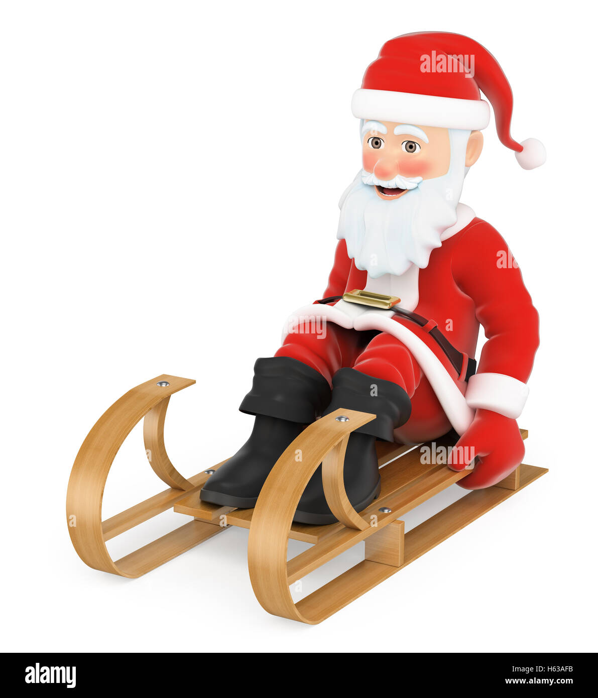 Babbo Natale 3d.3d Natale Persone Illustrazione Babbo Natale Con La Slitta A Cavallo Isolati A Sfondo Bianco Foto Stock Alamy
