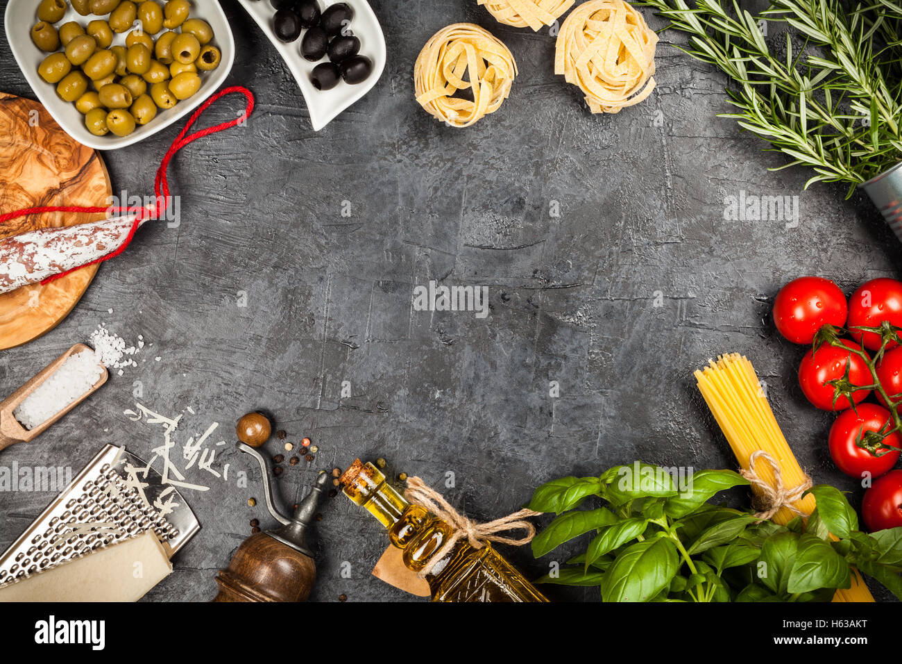 Il cibo italiano ingredienti Foto Stock