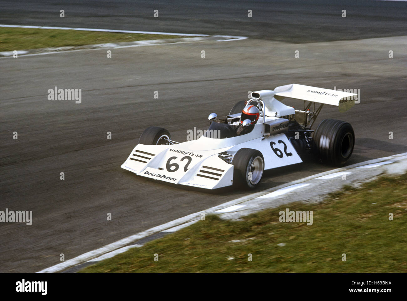 John Watson nella sua Brabham nella gara di Champions Brands Hatch Regno Unito 1974 Foto Stock