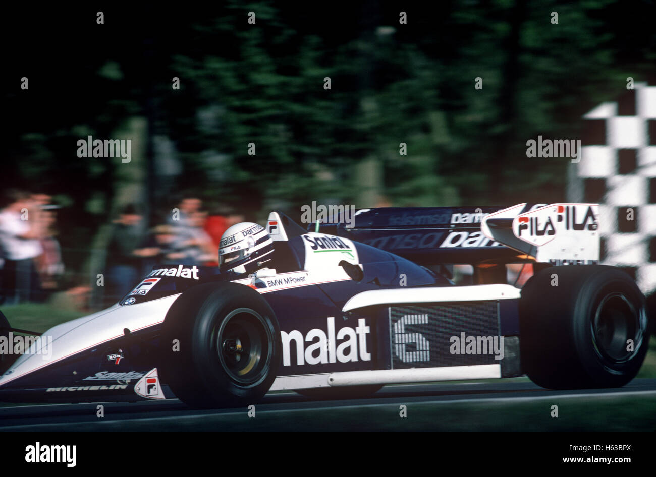 Nelson Piquet Brabham Bt52 nel GP di Gran Bretagna : Brands Hatch 1983 gara di Champions Foto Stock