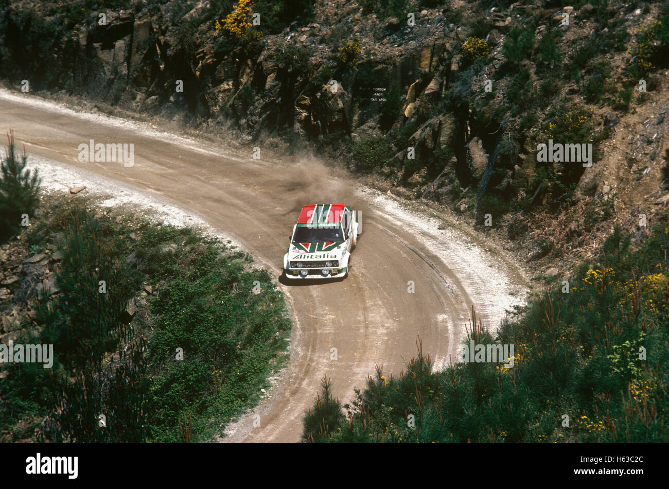 Fiat auto da rally degli anni ottanta Foto Stock