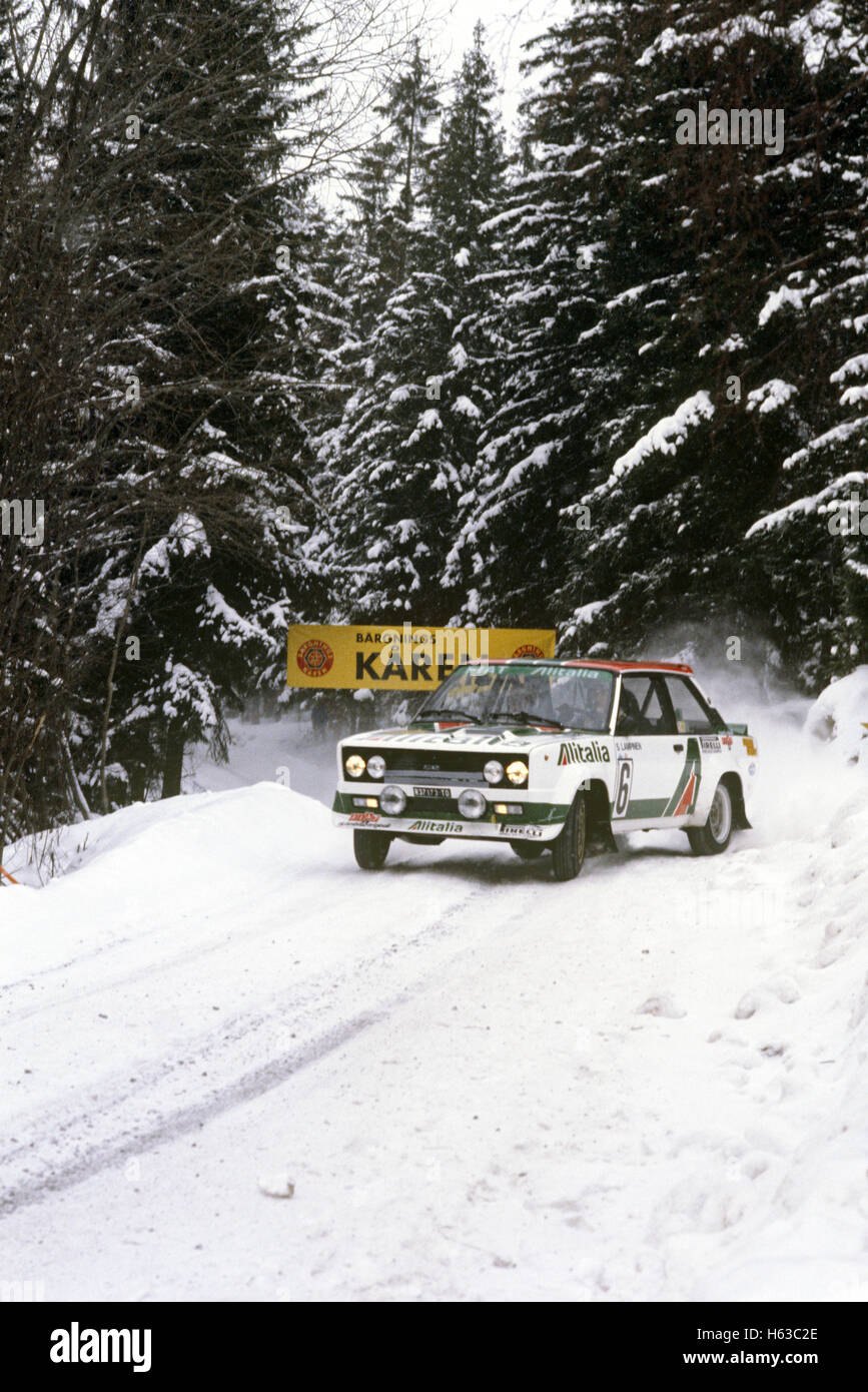 Fiat auto da rally degli anni ottanta Foto Stock