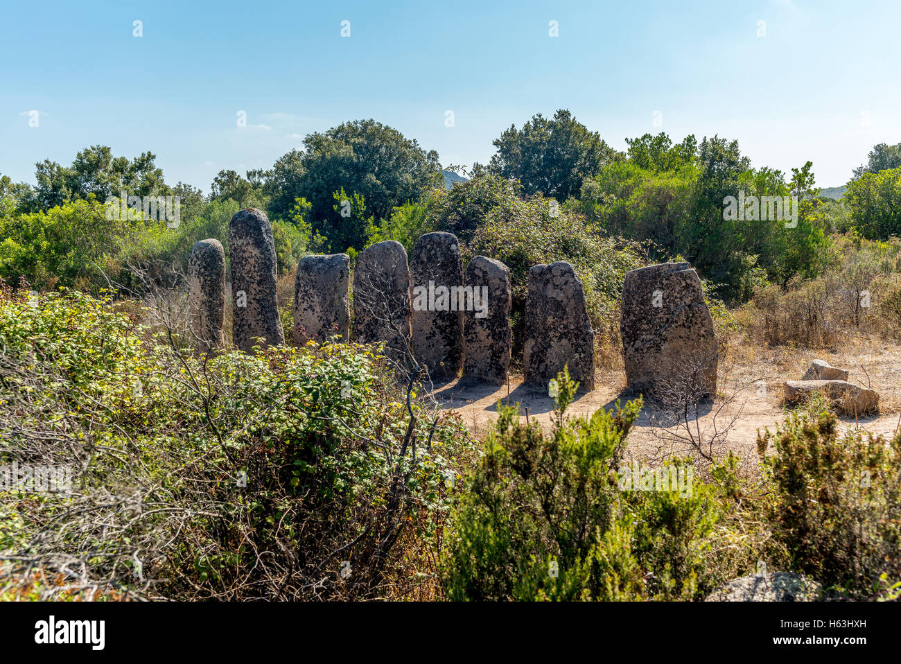 Dimenticato e abbandonato sito preistorico in Corsica hills - 2 Foto Stock