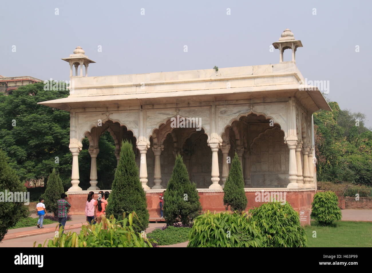 Bhadon Pavilion, Hayat Bakhsh, Red Fort, la Vecchia Delhi, India, subcontinente indiano, Asia del Sud Foto Stock