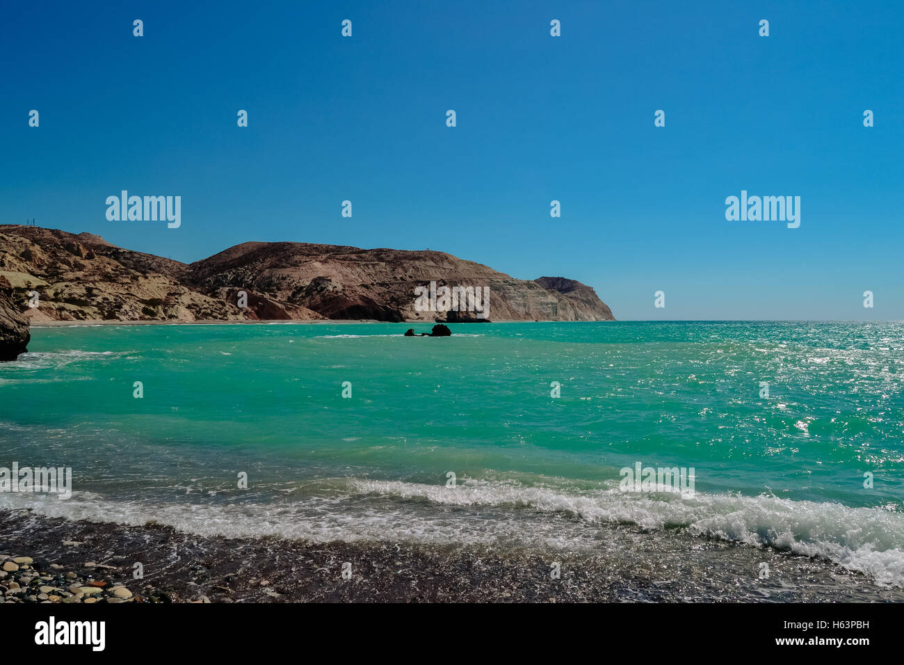 Spiagge rocciose di Cipro Foto Stock