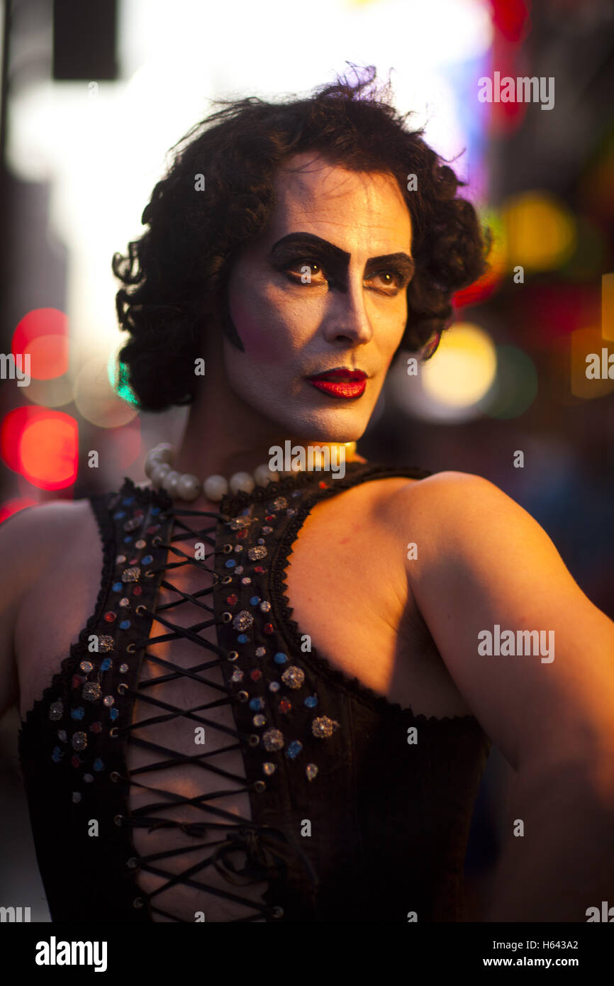 Il marciapiede performer, Hollywood Boulevard, Hollywood, Los Angeles, California, Stati Uniti d'America Foto Stock