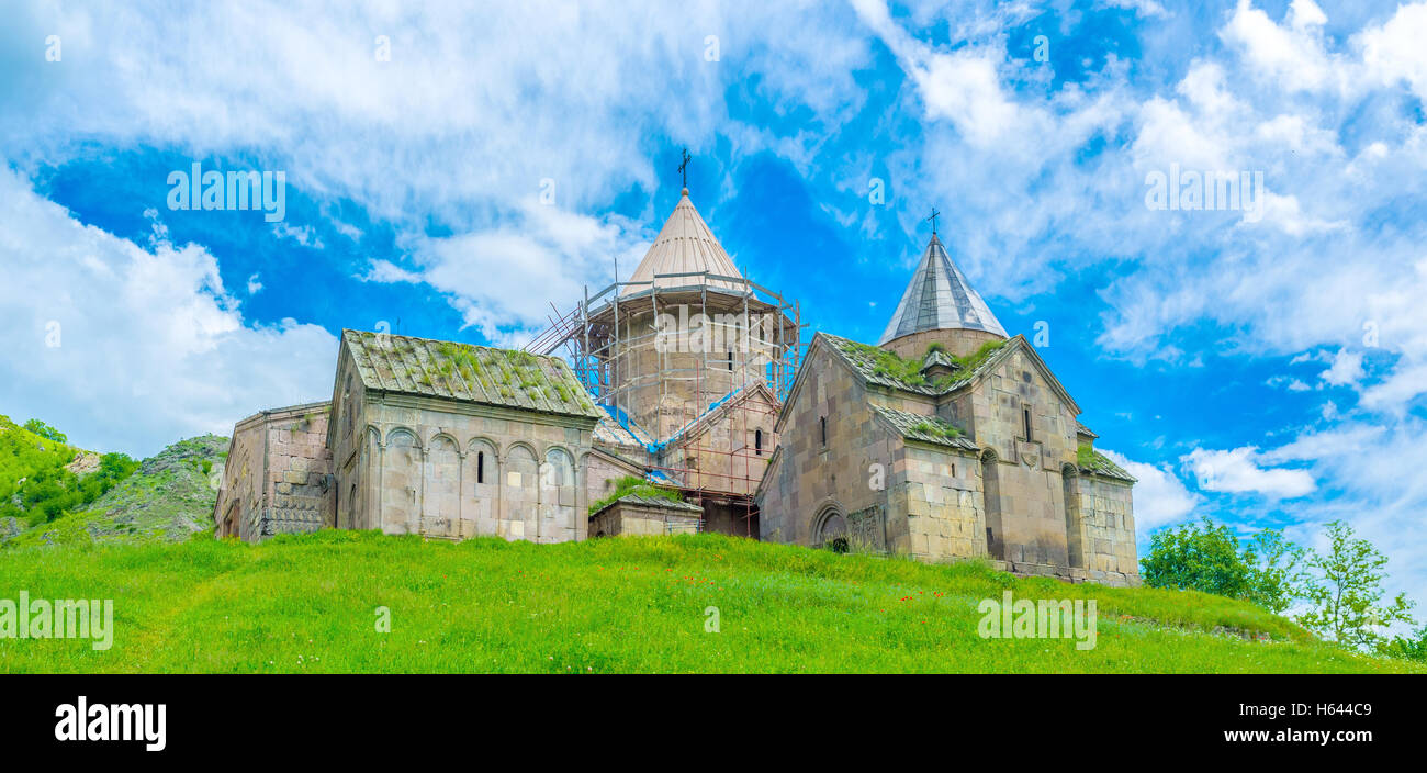 Il Goshavank complesso monastico nel villaggio di Gosh, serve come punto di riferimento storico, esso non ha alcuna delle funzioni religiose, in Armenia. Foto Stock