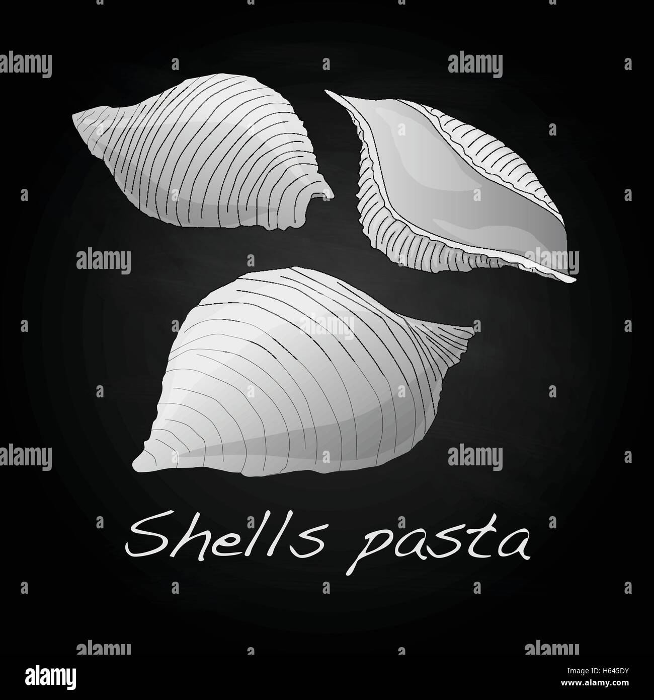 - Pasta Conchiglioni 'shell' di pasta vettore isolato Illustrazione Vettoriale