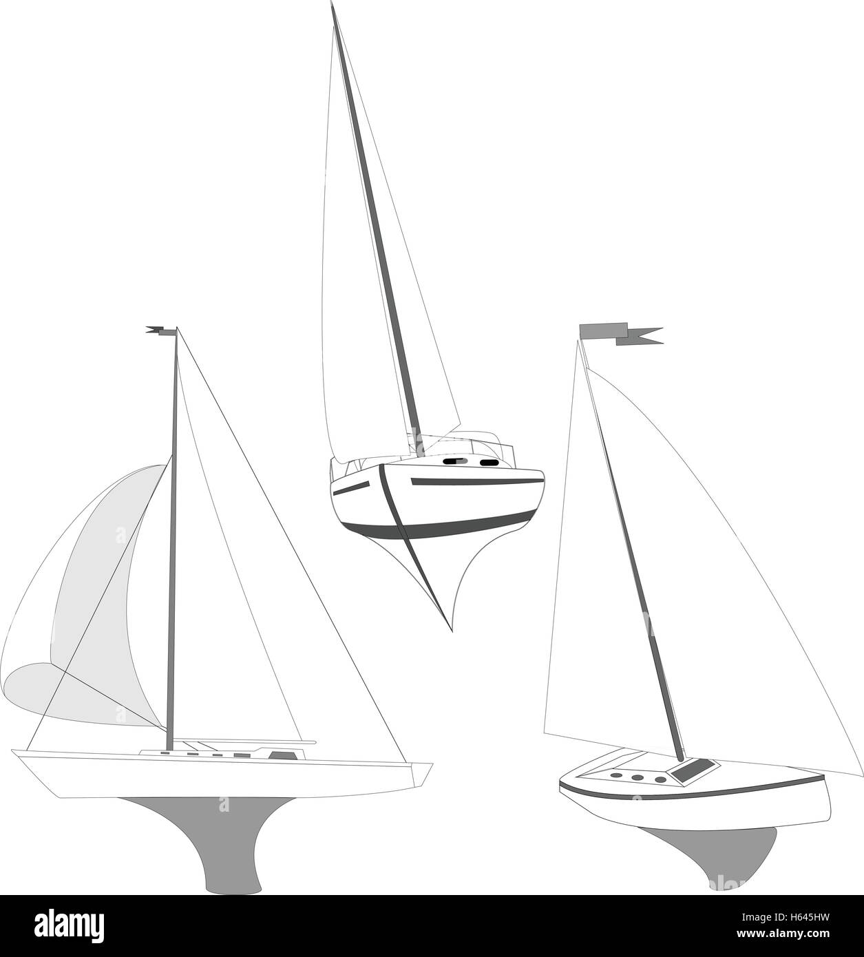 Yacht illustrazione vettoriale artvork Illustrazione Vettoriale