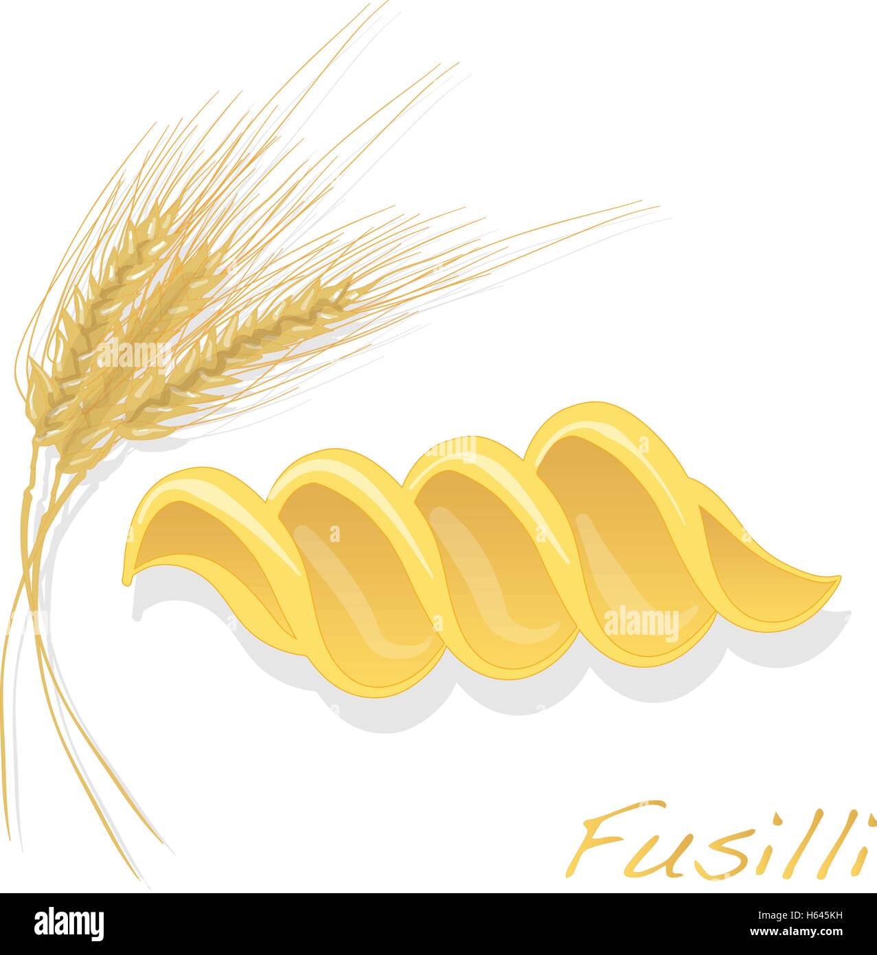 Fusilli illustrazione vettoriale isolato Illustrazione Vettoriale