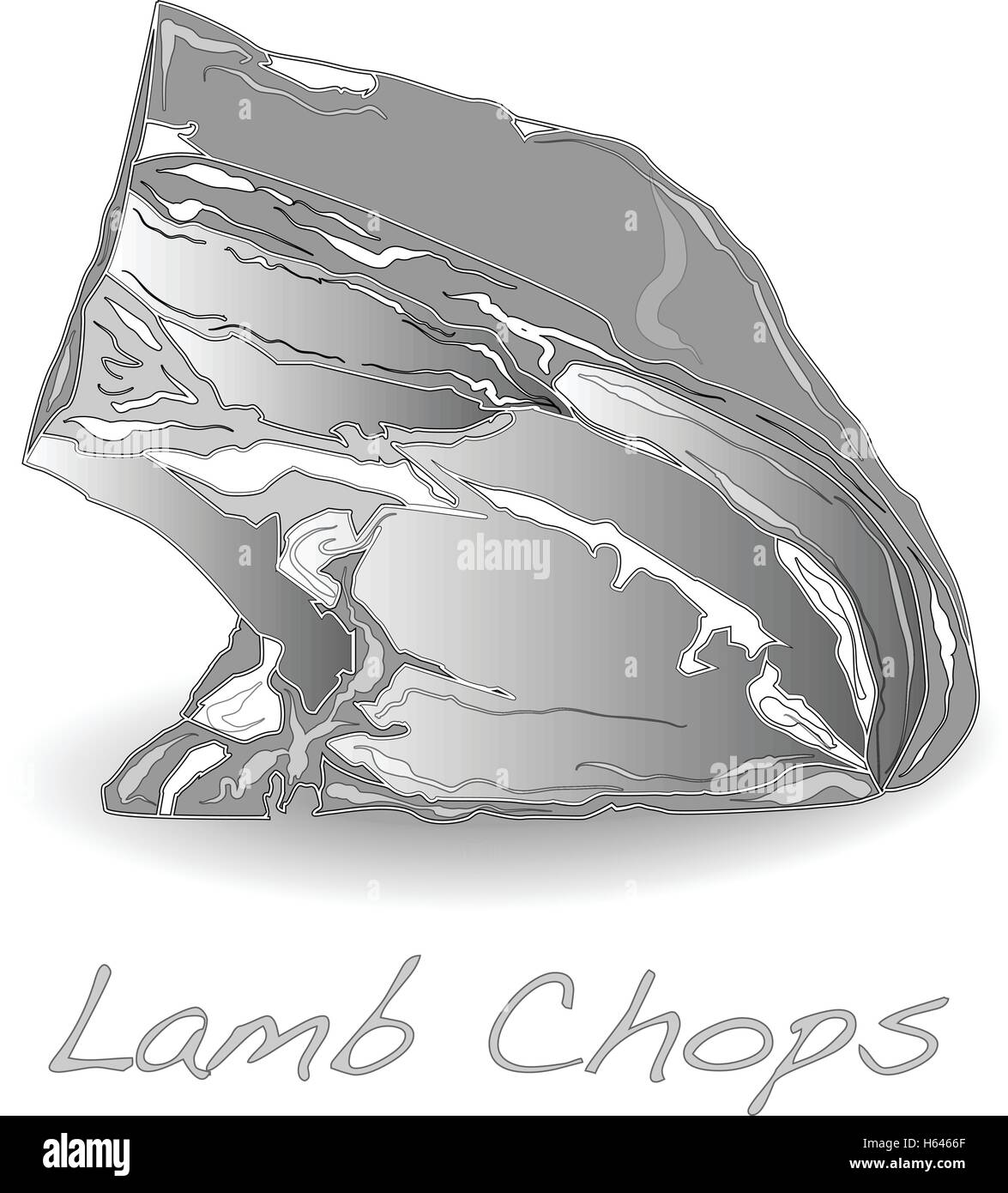 Materie costolette di agnello vettore isolato Illustrazione Vettoriale