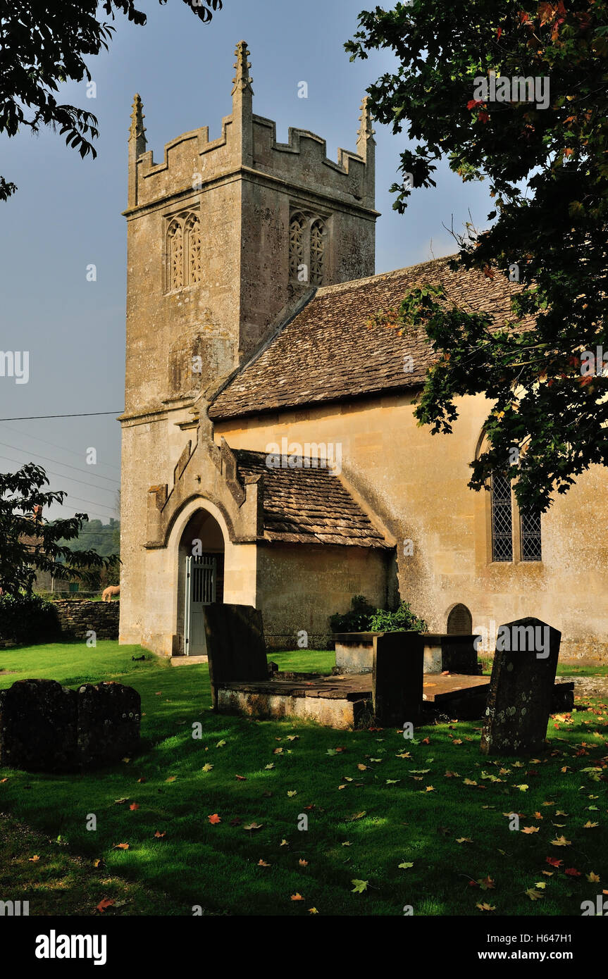 La chiesa di San Nicola, Slaughterford, Wiltshire. Foto Stock