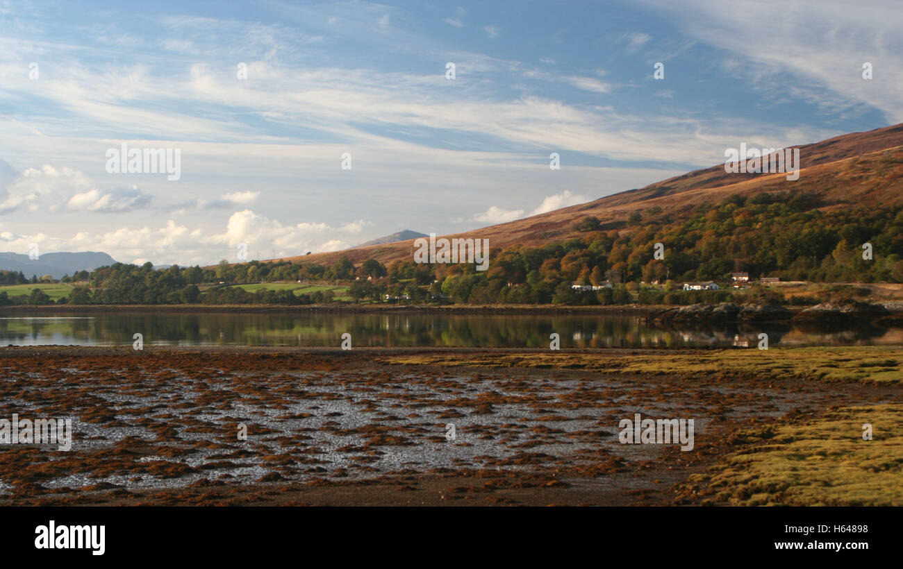 Creagan e Loch Creran da Dallachulish Foto Stock
