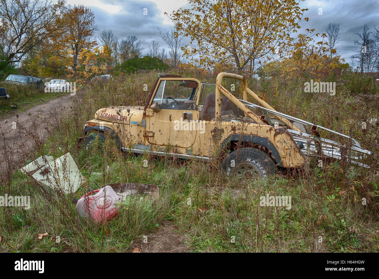 Giallo Jeep Scrambler convertibili Foto Stock