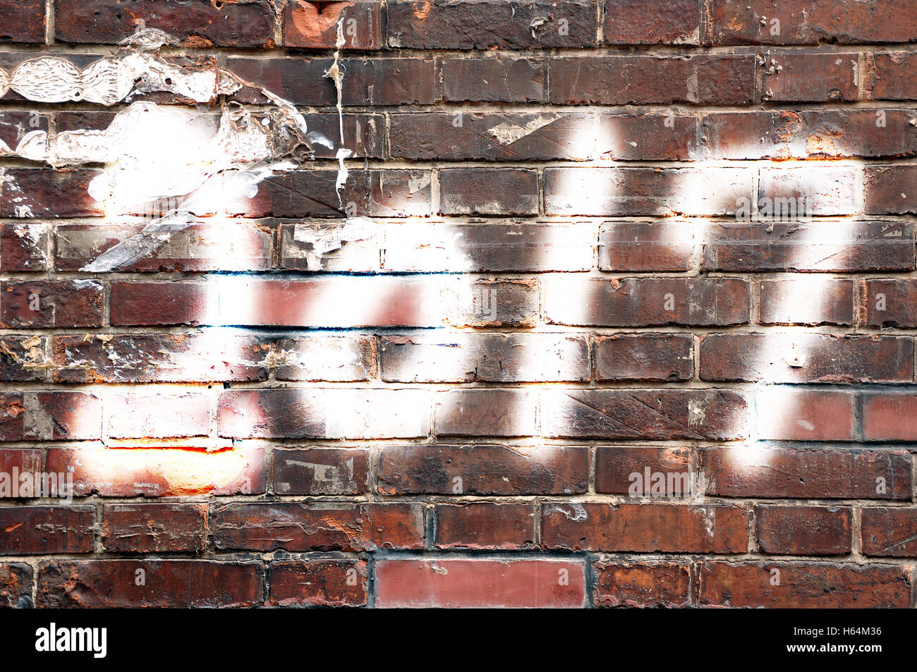 2017 scritto su di un muro di mattoni, street art style Foto Stock