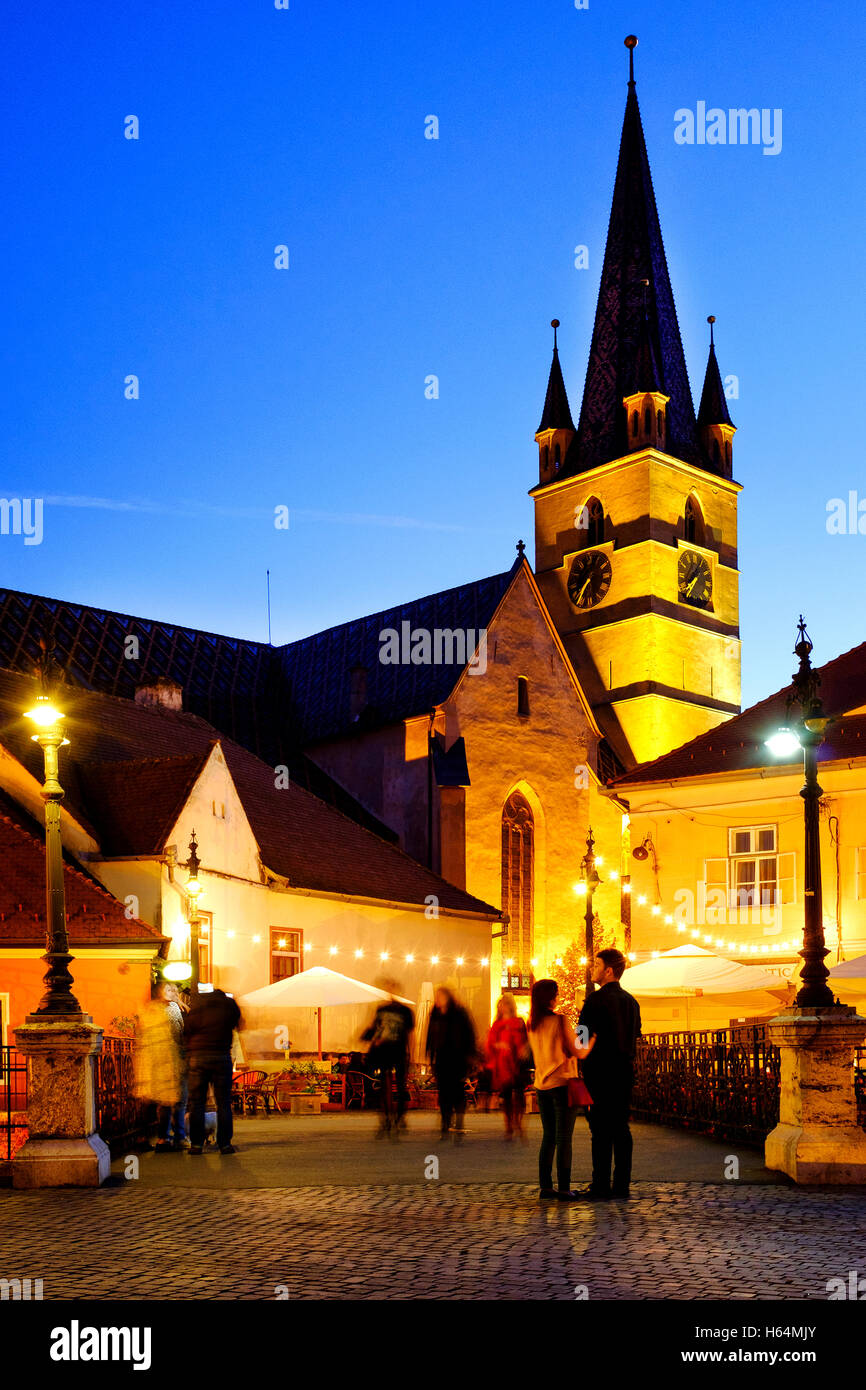 Centro storico di Sibiu, Romania Foto Stock