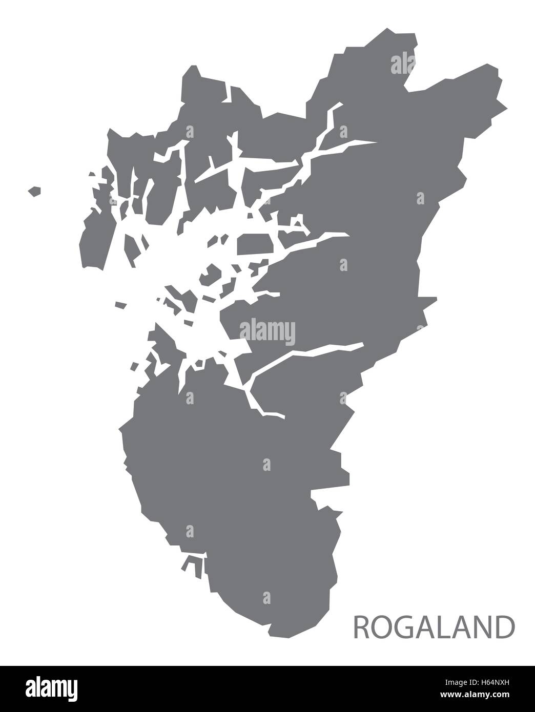 Rogaland Norvegia Mappa grigio Illustrazione Vettoriale