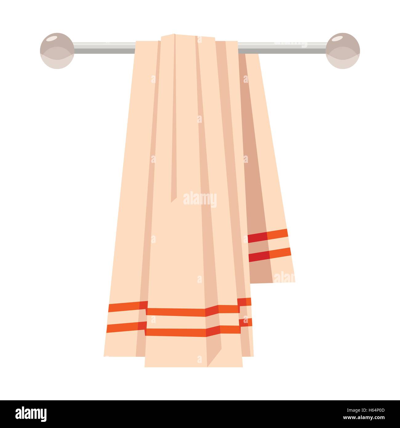 Asciugamano pulito su un appendiabiti icona, stile cartoon Illustrazione Vettoriale