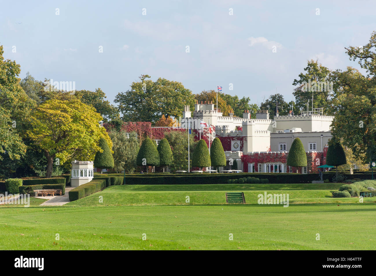 Il Wentworth Golf Club & Resort per la salute, Wentworth Drive, Virginia Water, Surrey, England, Regno Unito Foto Stock