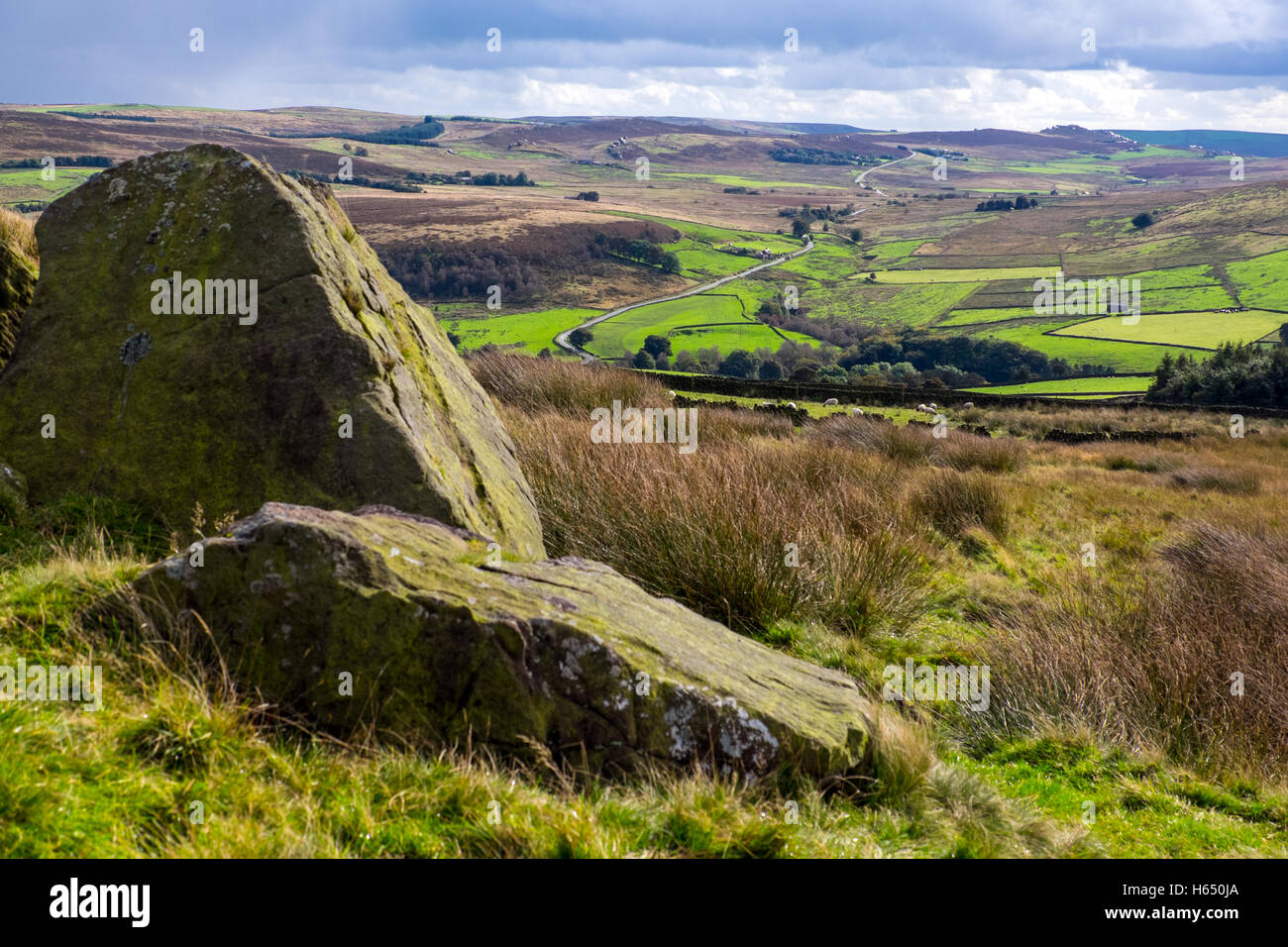 La Staffordshire Moorlands nel Parco Nazionale di Peak District Foto Stock